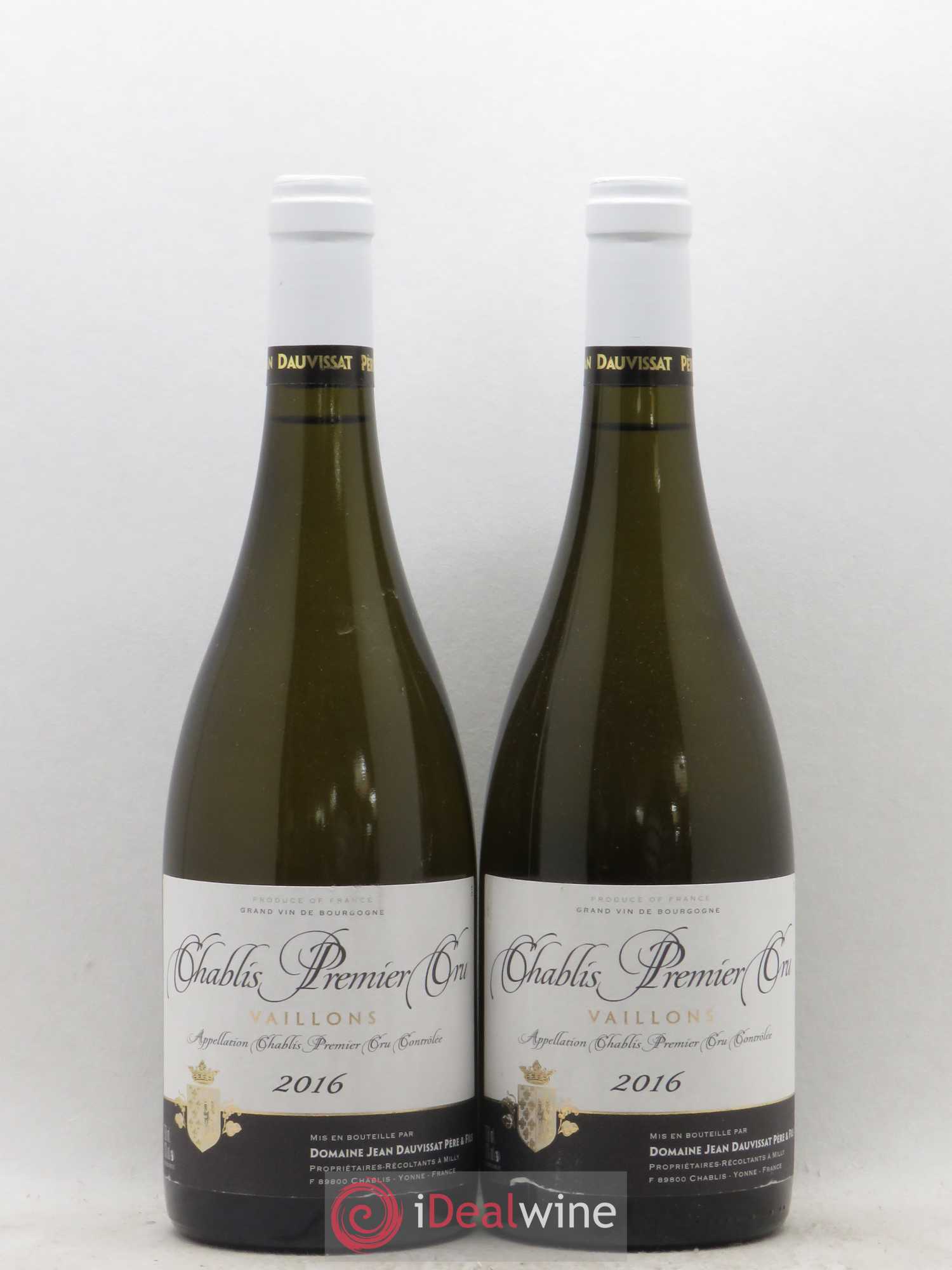 Chablis 1er Cru Vaillons Jean Dauvissat (sans prix de réserve) 2016 - Posten von 2 Flaschen - 0