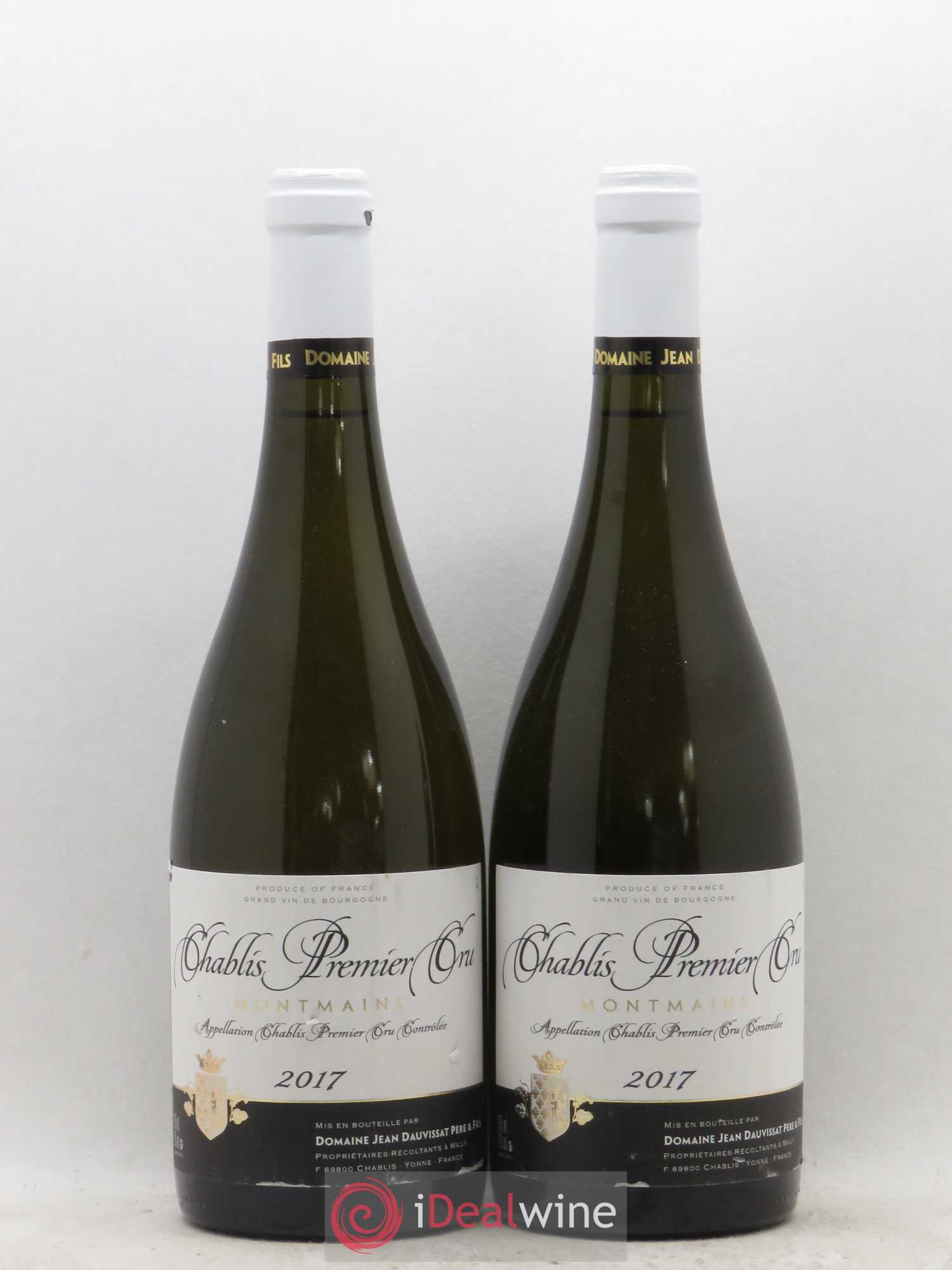 Chablis 1er Cru Montmains Jean Dauvissat (sans prix de réserve) 2017 - Posten von 2 Flaschen - 0