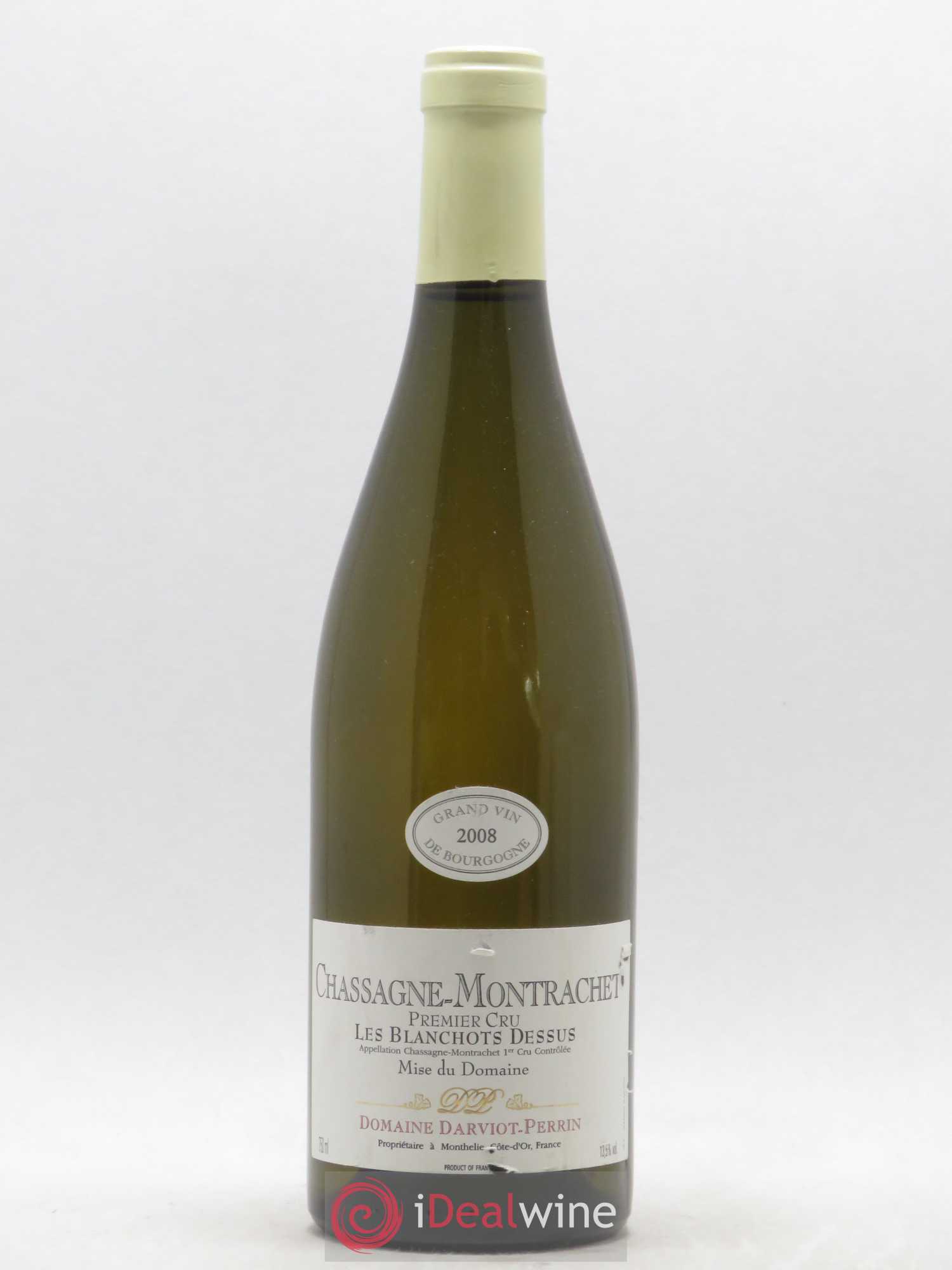 Chassagne-Montrachet 1er Cru Les Blanchots Dessus Domaine Darviot Perrin (sans prix de réserve) 2008 - Posten von 1 Flasche - 0