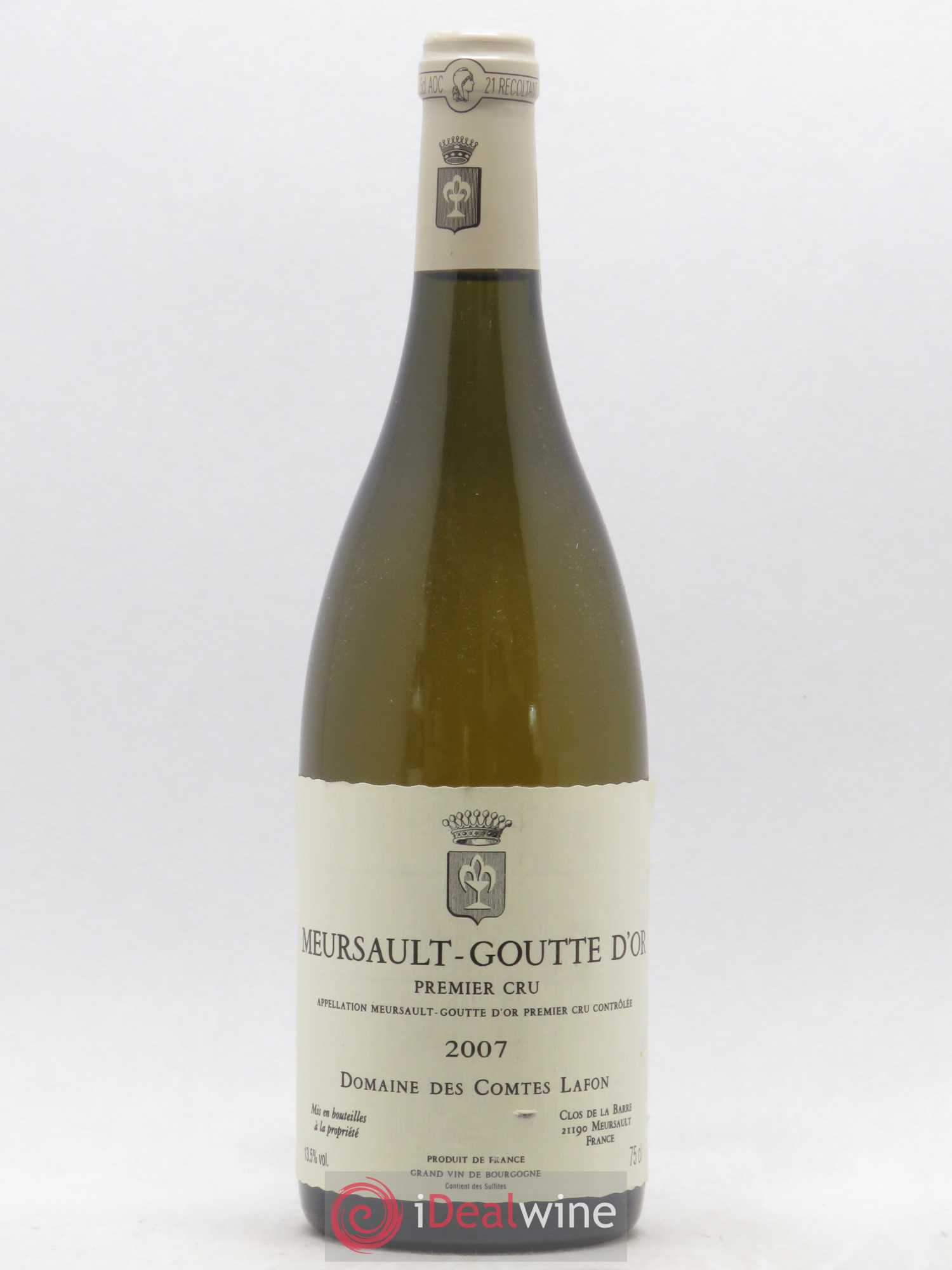 Meursault 1er Cru Goutte d'Or Comtes Lafon (Domaine des) 2007 - Lot de 1 bouteille - 0