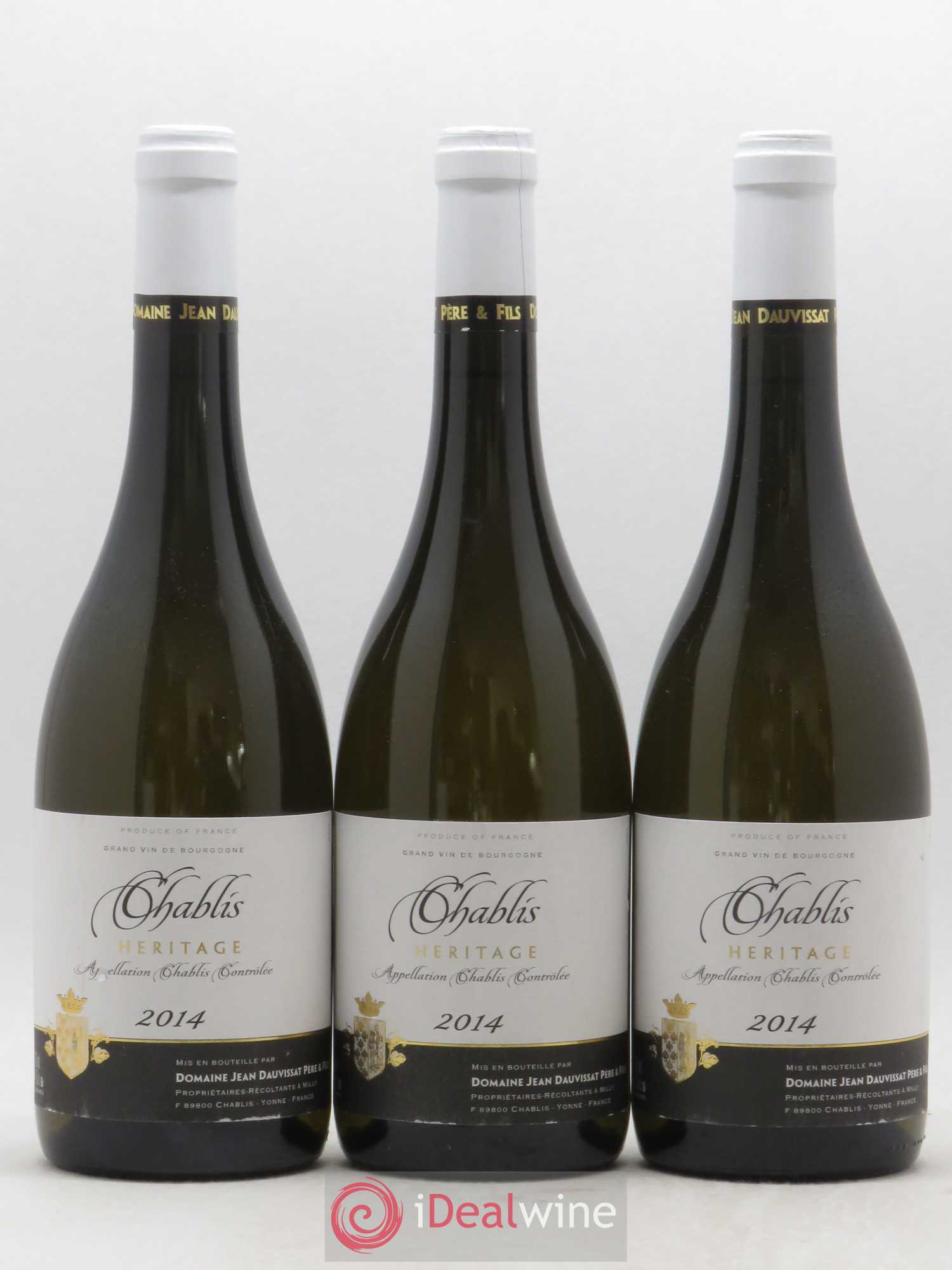 Chablis Héritage Domaine Jean Dauvissat (sans prix de réserve) 2014 - Posten von 3 Flaschen - 0