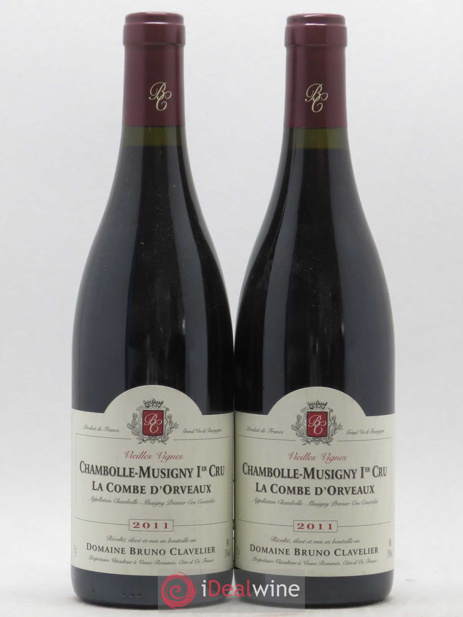 Chambolle-Musigny 1er Cru La Combe d'Orveaux Vieilles Vignes Bruno Clavelier 2011 - Lot de 2 bouteilles - 0