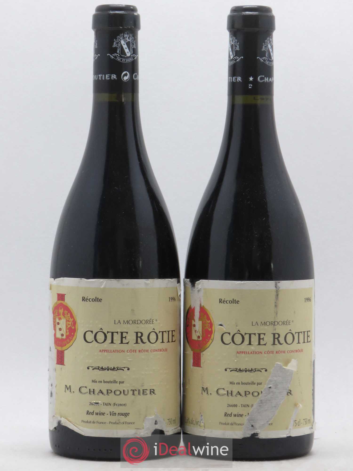 Côte-Rôtie La Mordorée Chapoutier (sans prix de réserve) 1996 - Lot de 2 bouteilles - 0