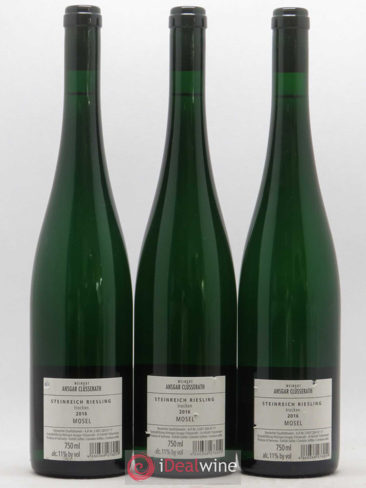 Riesling Mosel Steinreich Riesling Weingut Ansgar Clusserath (sans prix de réserve) 2016 - Posten von 3 Flaschen - 1