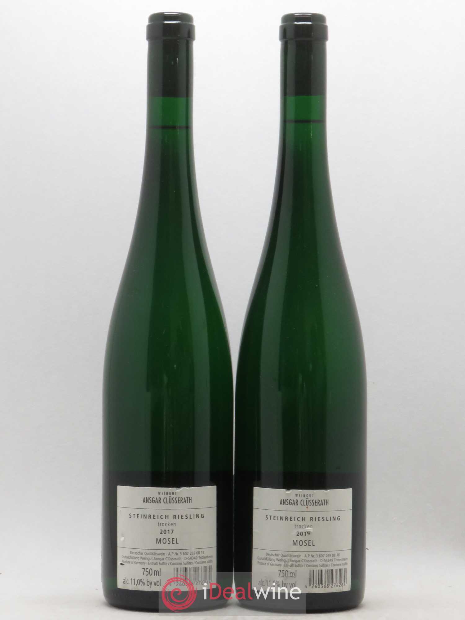 Riesling Mosel Trocken Clusserath Steinreich Weingut Ansgar (sans prix de réserve) 2017 - Posten von 2 Flaschen - 1