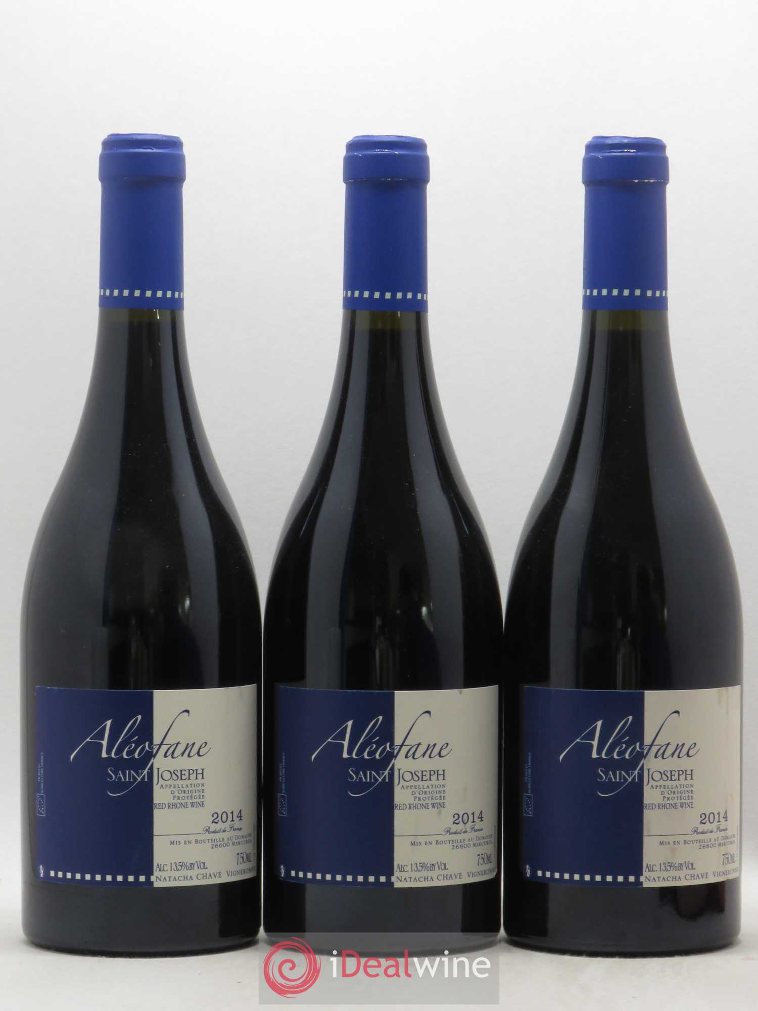 Saint-Joseph Domaine Aleofane Natacha Chave (no reserve) 2014 - Lot of 3 bottles - 0