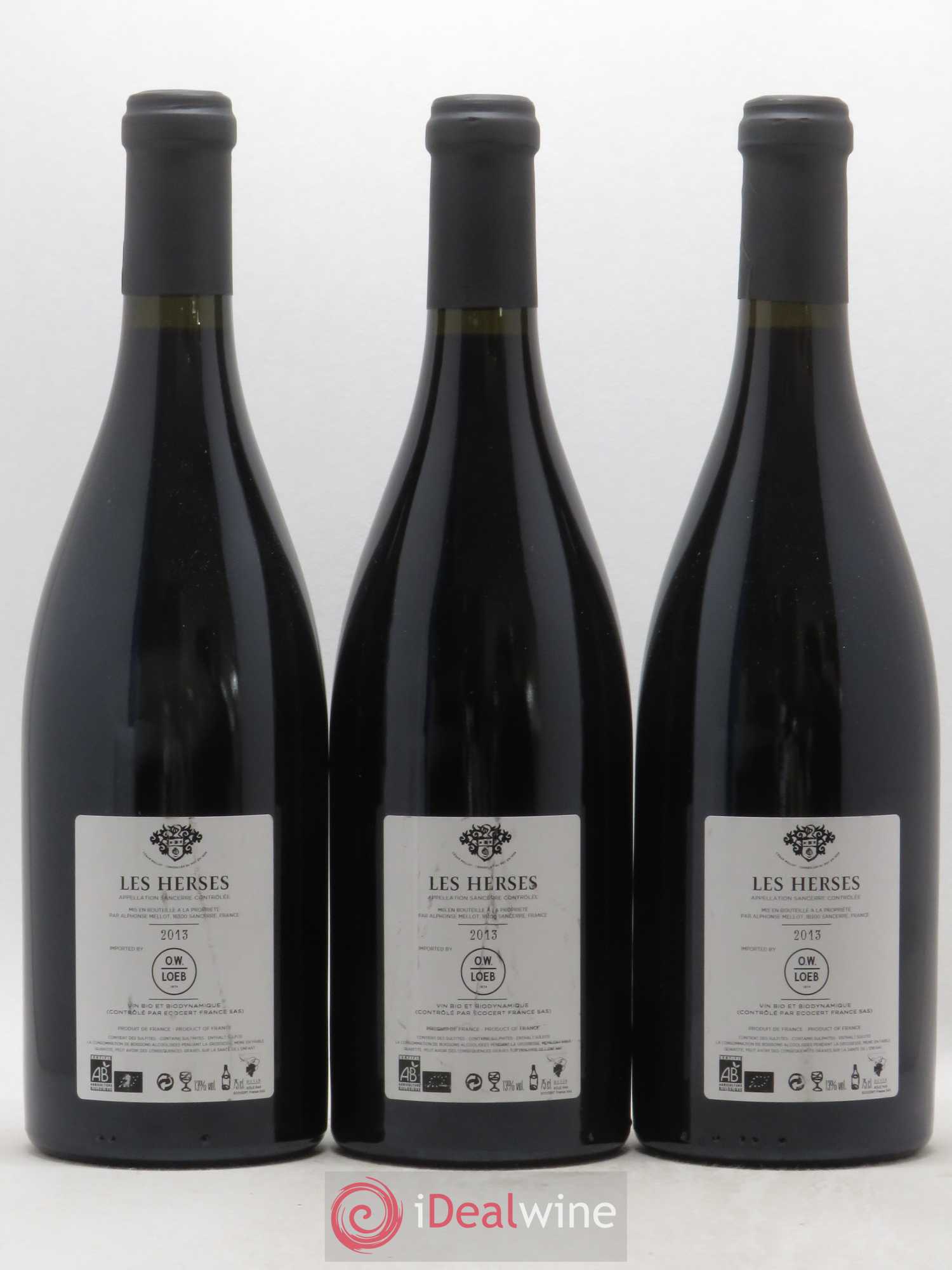 Sancerre Alphonse Mellot Les Herses (sans prix de réserve) 2013 - Posten von 3 Flaschen - 1