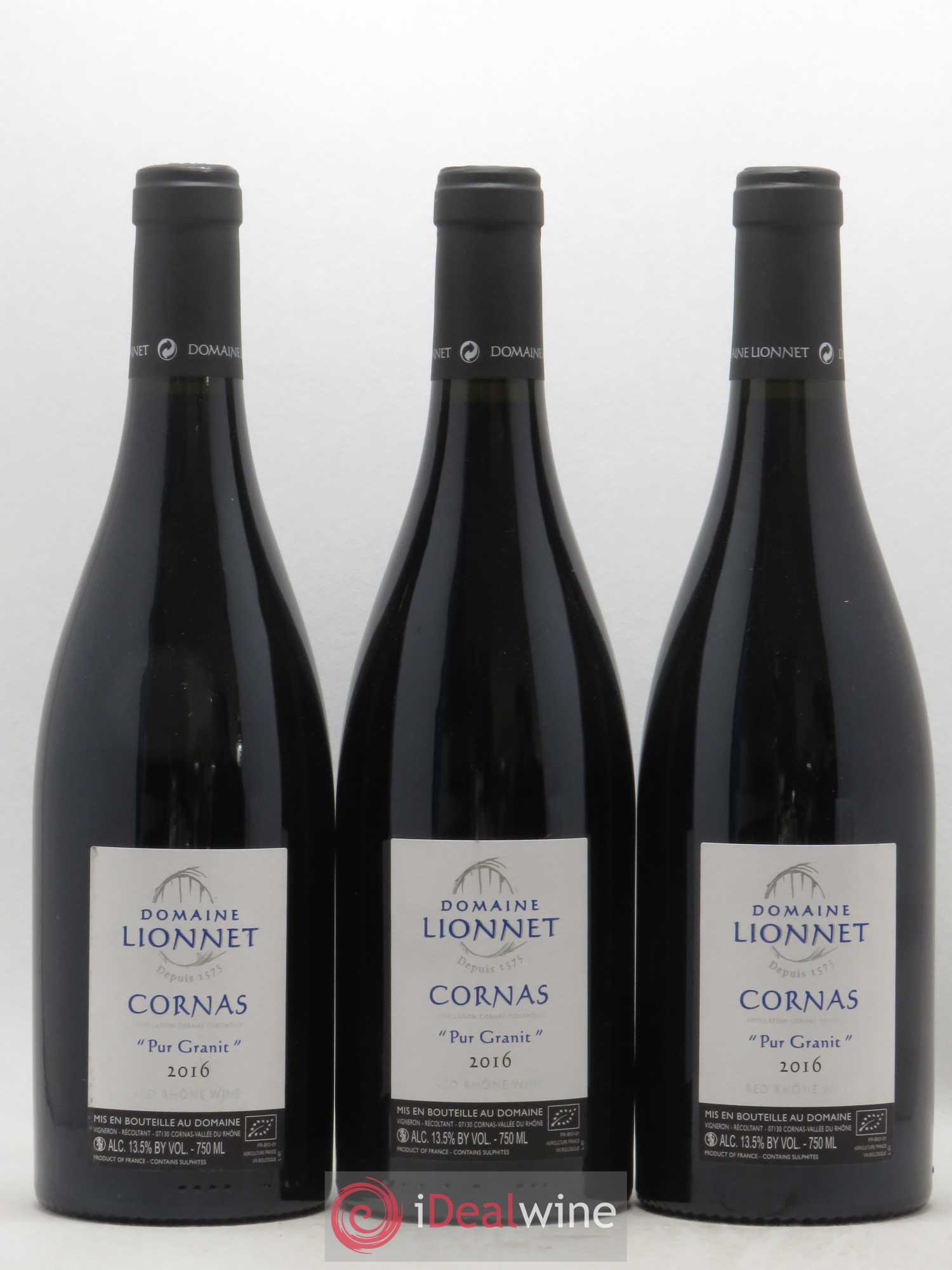 Cornas Pur Granit Domaine Lionnet (sans prix de réserve) 2016 - Posten von 3 Flaschen - 0
