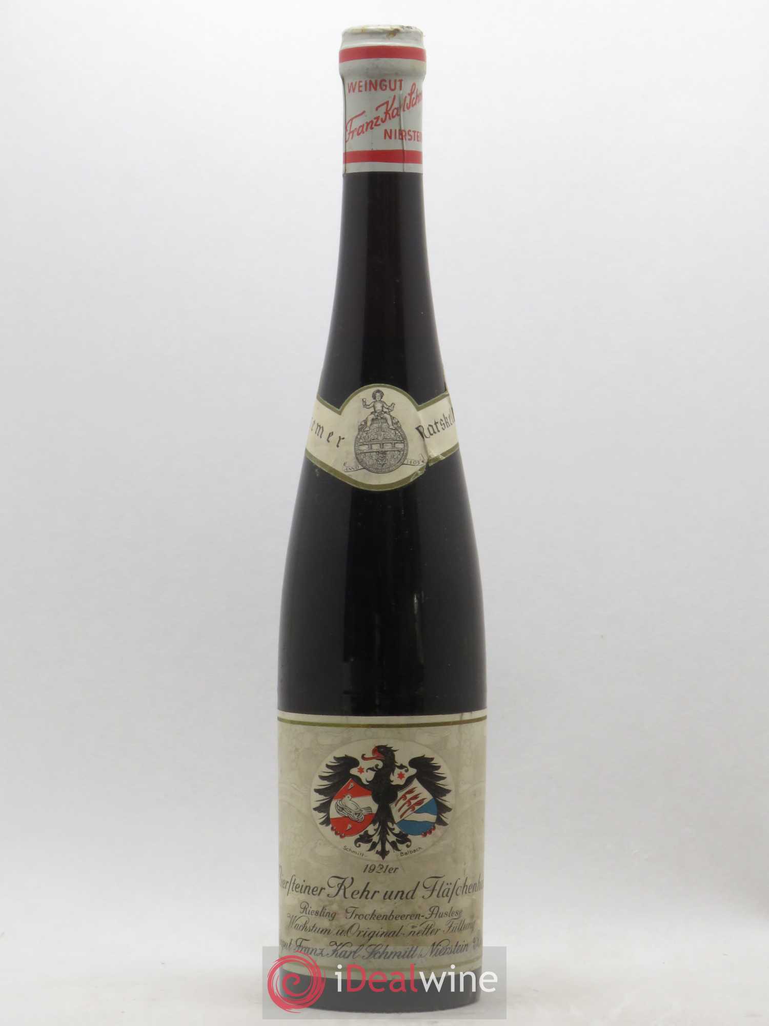 Riesling Nierfteiner Kehr und Flafchenhahl Trokenbeerenauslese Weingut Franz Karl Schmitt 1921 - Posten von 1 Flasche - 0