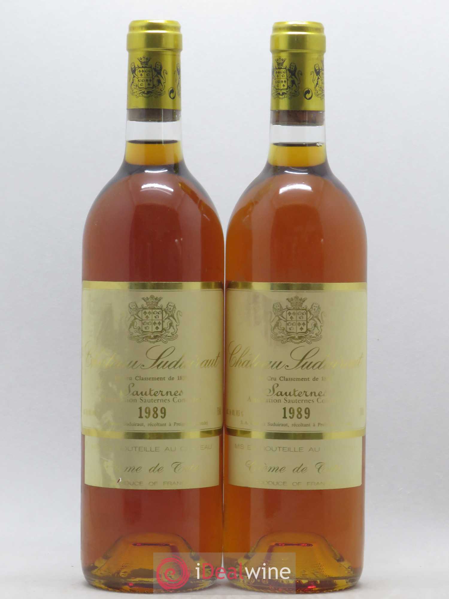 Château Suduiraut Crème de Tête 1er Grand Cru Classé 1989 - Lotto di 2 bottiglie - 0