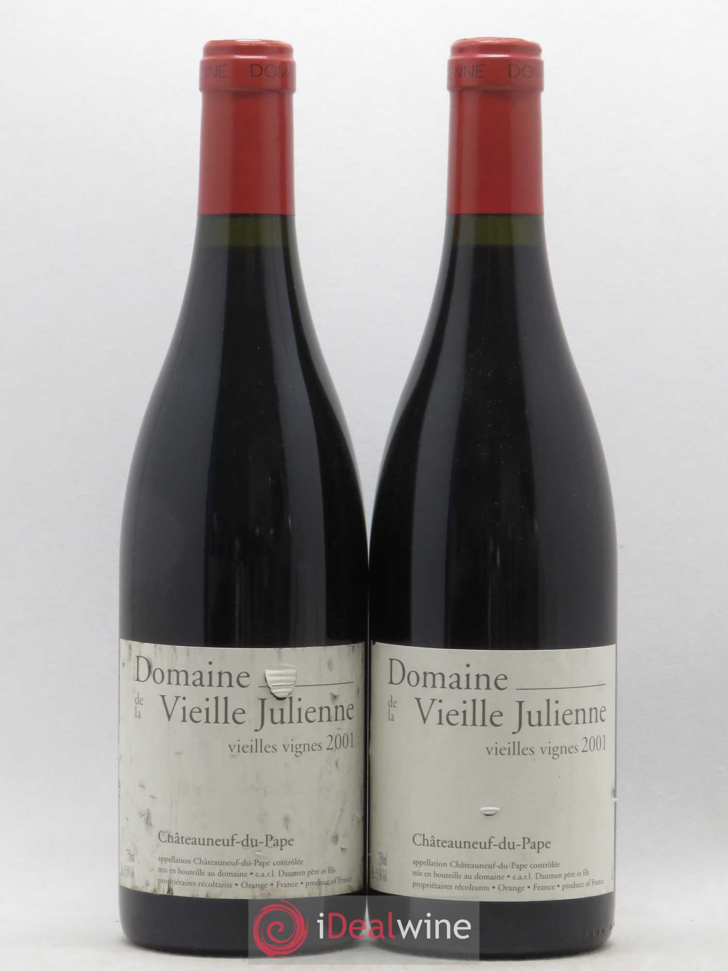 Châteauneuf-du-Pape Vieille Julienne (Domaine de la) Cuvée Vieilles Vignes Jean-Paul Daumen (sans prix de réserve) 2001 - Lot de 2 bouteilles - 0