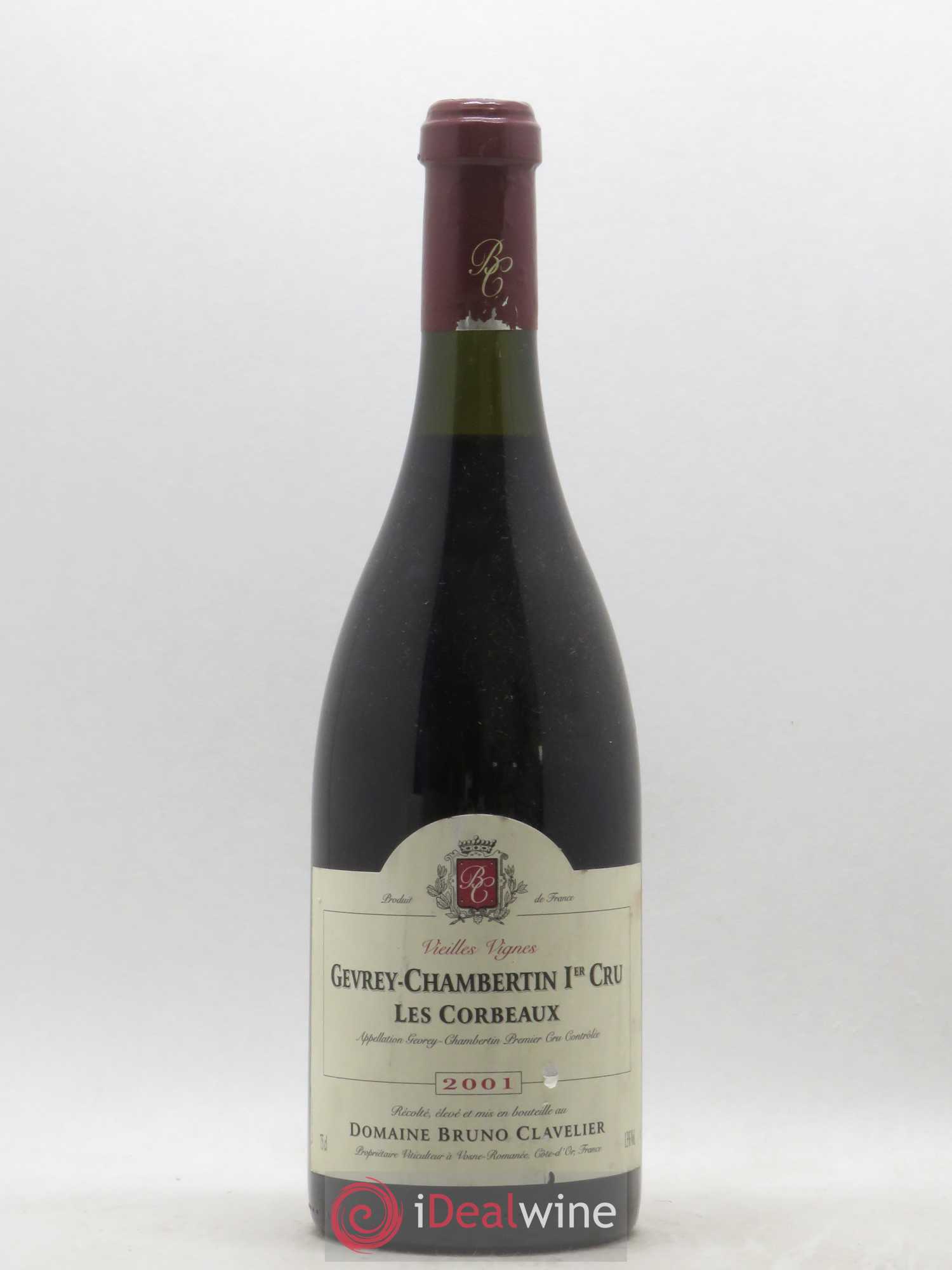 Gevrey-Chambertin 1er Cru Les Corbeaux Vieilles Vignes Bruno Clavelier 2001 - Lot de 1 bouteille - 0