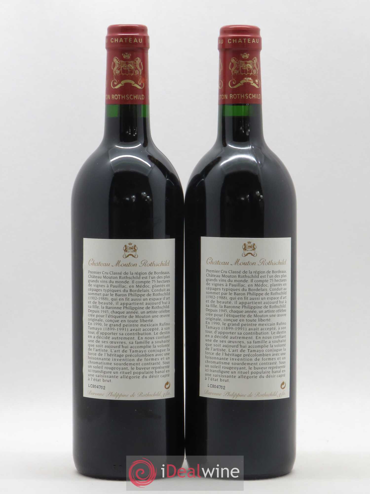 Château Mouton Rothschild 1er Grand Cru Classé 1998 - Lot de 2 bouteilles - 1
