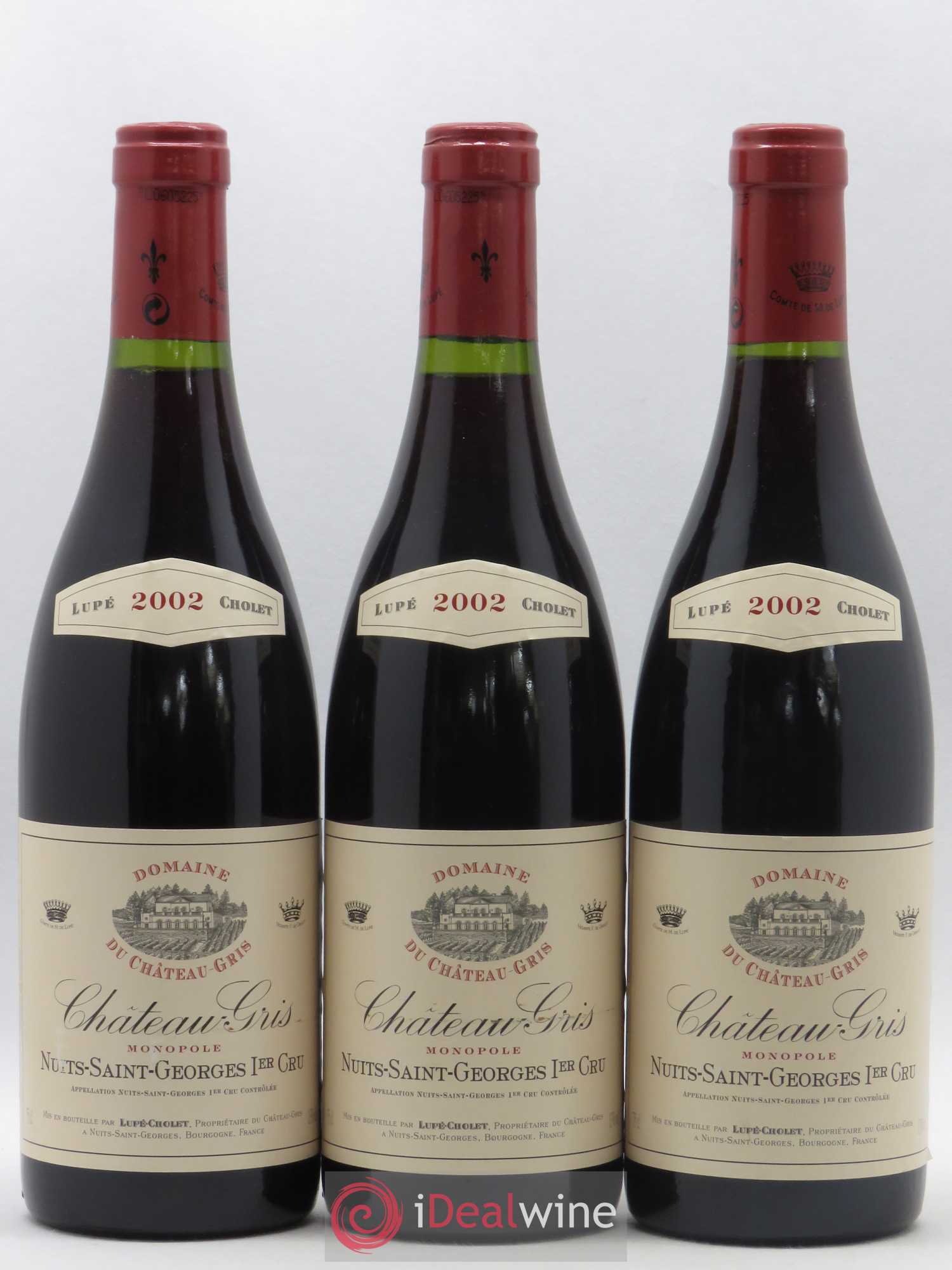Nuits-Saint-Georges 1er Cru Chateau Gris Lupé Cholet 2002 - Posten von 3 Flaschen - 0