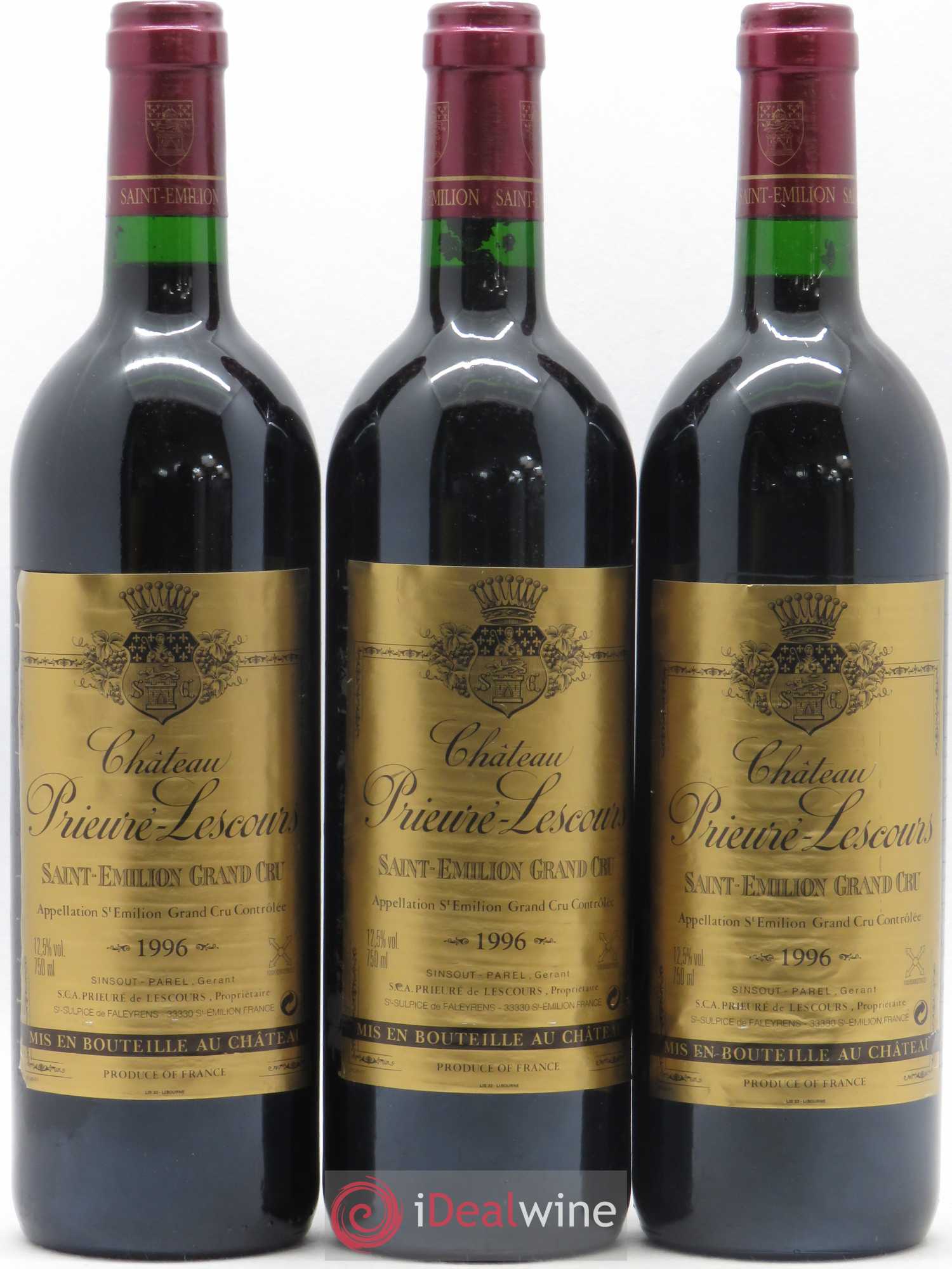 Saint-Émilion Grand Cru Chateau Prieuré-Lescours 1996 - Lot de 6 bouteilles - 2