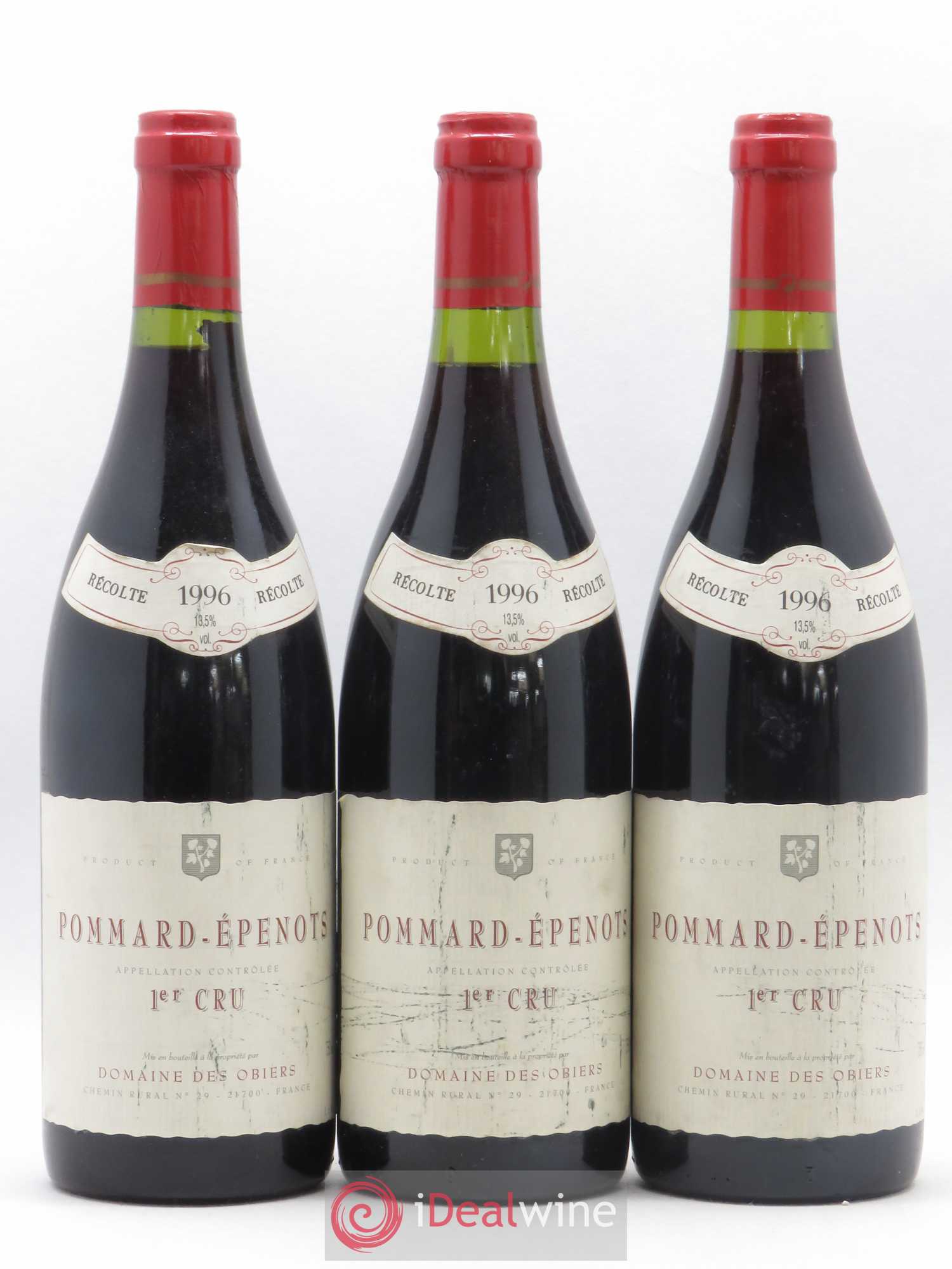 Pommard 1er Cru Epenots Domaine Des Obiers 1996 - Posten von 3 Flaschen - 0