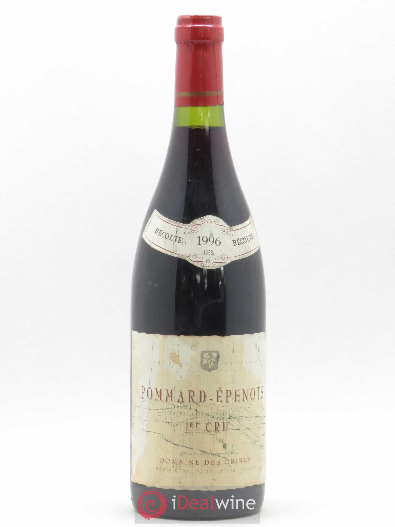 Pommard 1er Cru Epenots Domaines des Obiers 1996 - Posten von 1 Flasche - 0