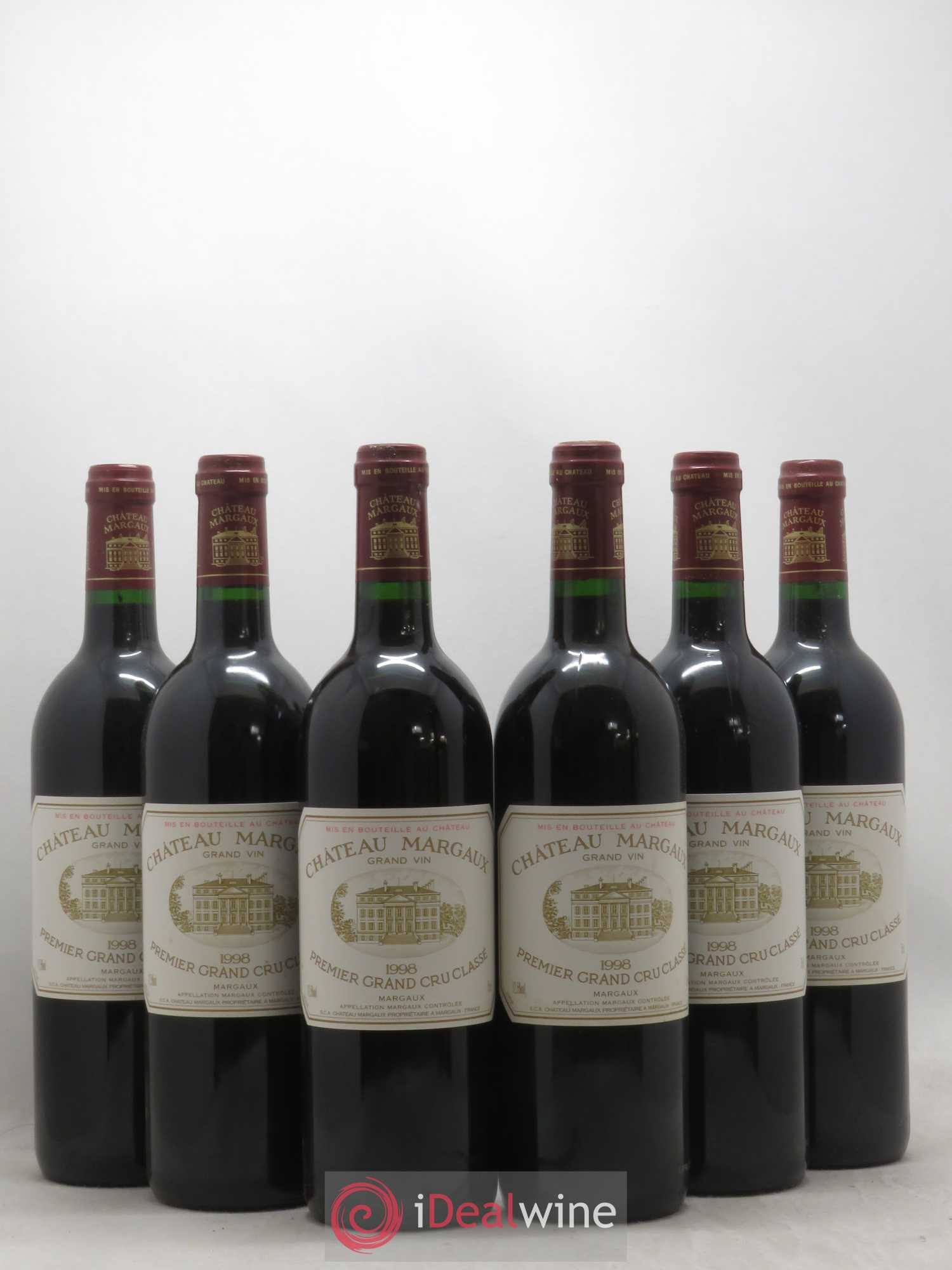 Château Margaux 1er Grand Cru Classé 1998 - Lot de 6 bouteilles - 0