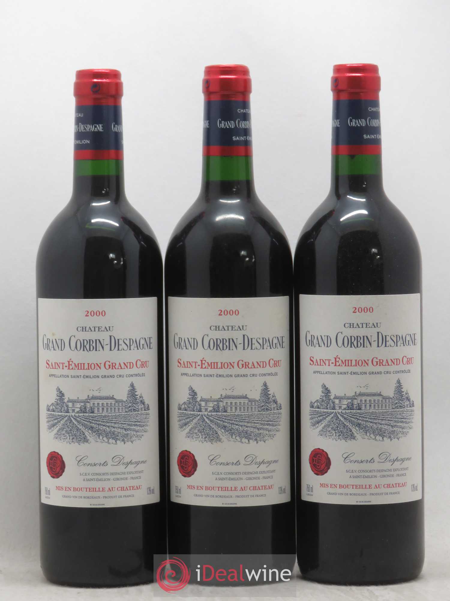 Château Grand Corbin Grand Cru Classé 2000 - Lot de 12 bouteilles - 1