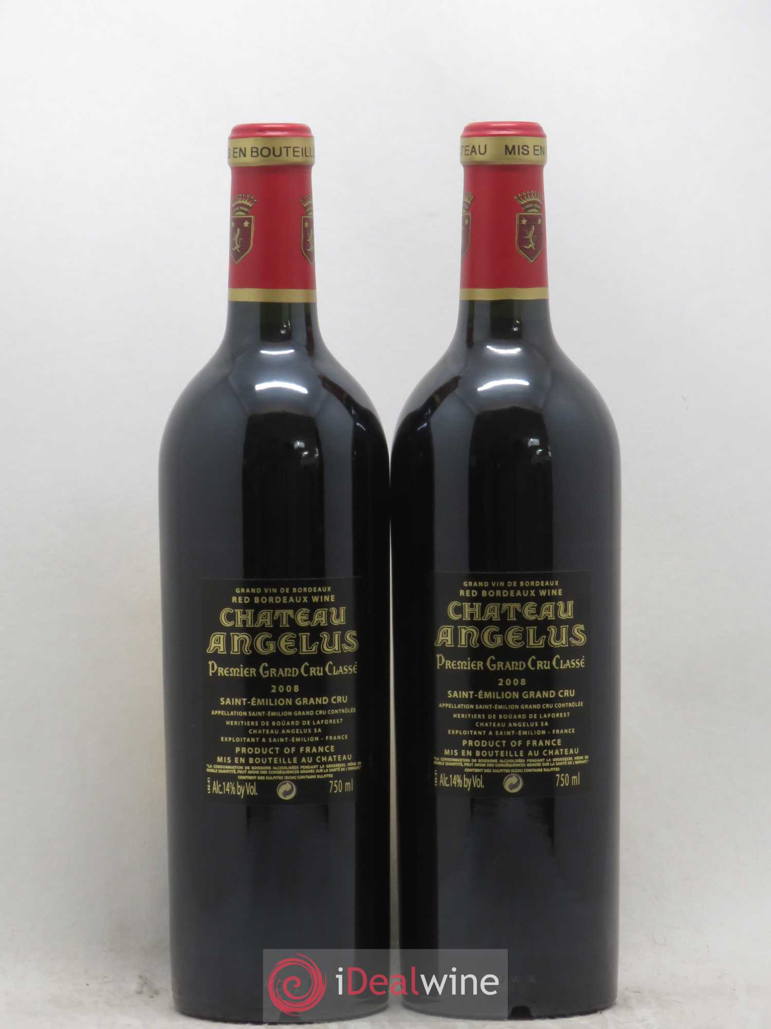 Château Angélus 1er Grand Cru Classé A 2008 - Lot de 2 bouteilles - 1