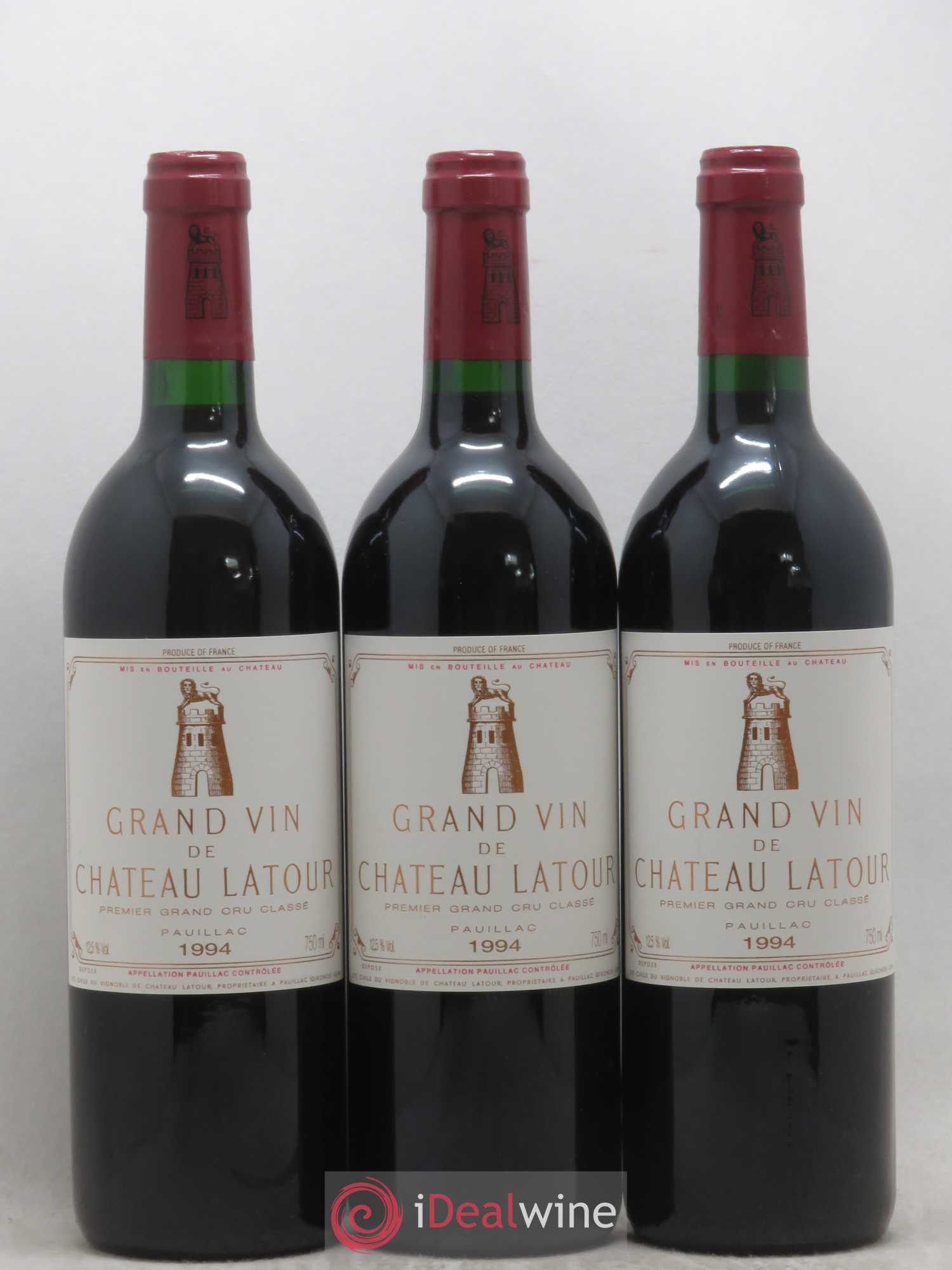 Château Latour 1er Grand Cru Classé 1994 - Lot de 3 bouteilles - 0
