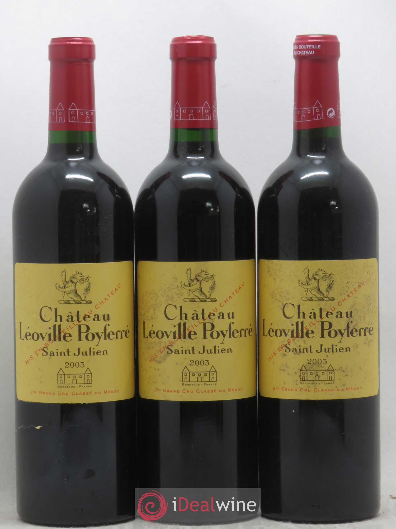 Château Léoville Poyferré 2ème Grand Cru Classé 2003 - Lot de 3 bouteilles - 0