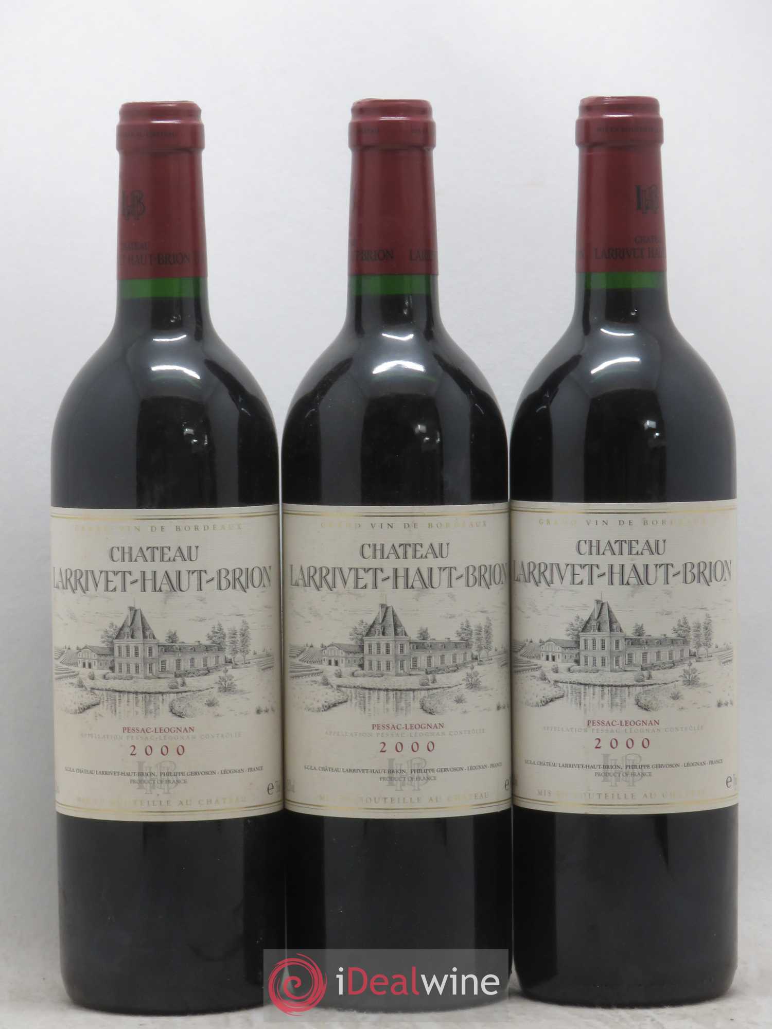 Château Larrivet Haut-Brion 2000 - Lot de 3 bouteilles - 0