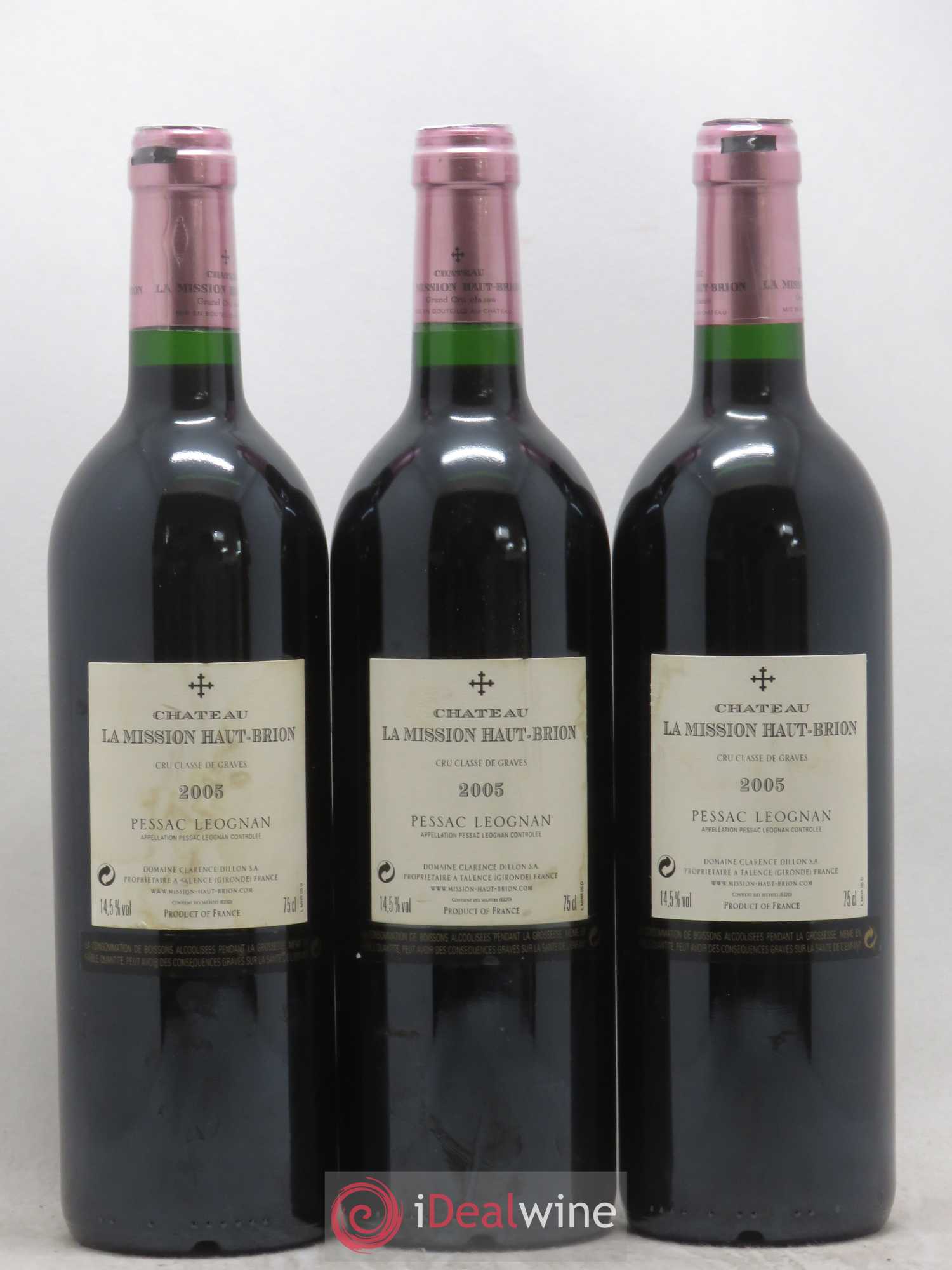 Château la Mission Haut-Brion Cru Classé de Graves 2005 - Lotto di 3 bottiglie - 1