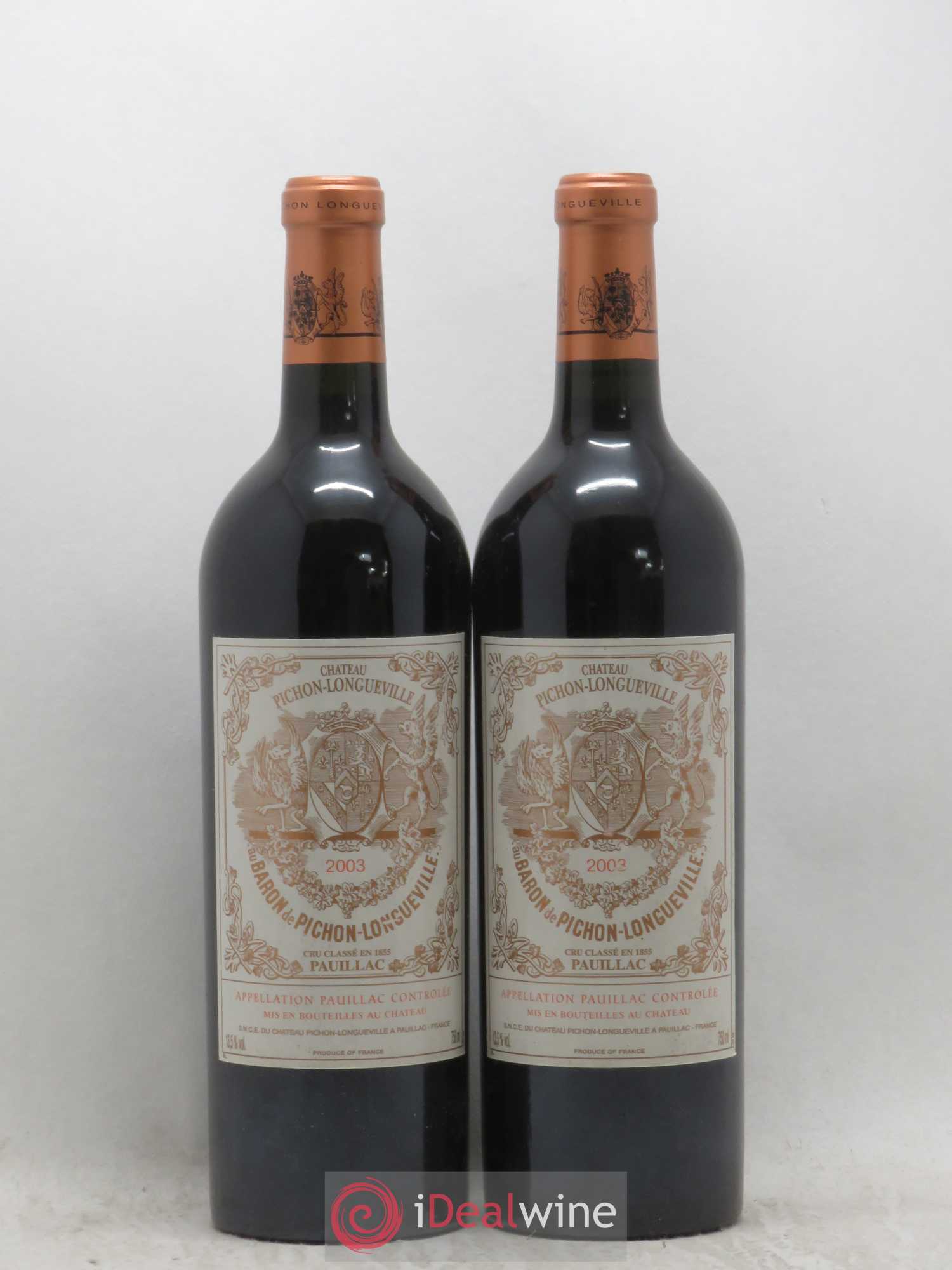 Pichon Longueville Baron 2ème Grand Cru Classé 2003 - Lot de 2 bouteilles - 0