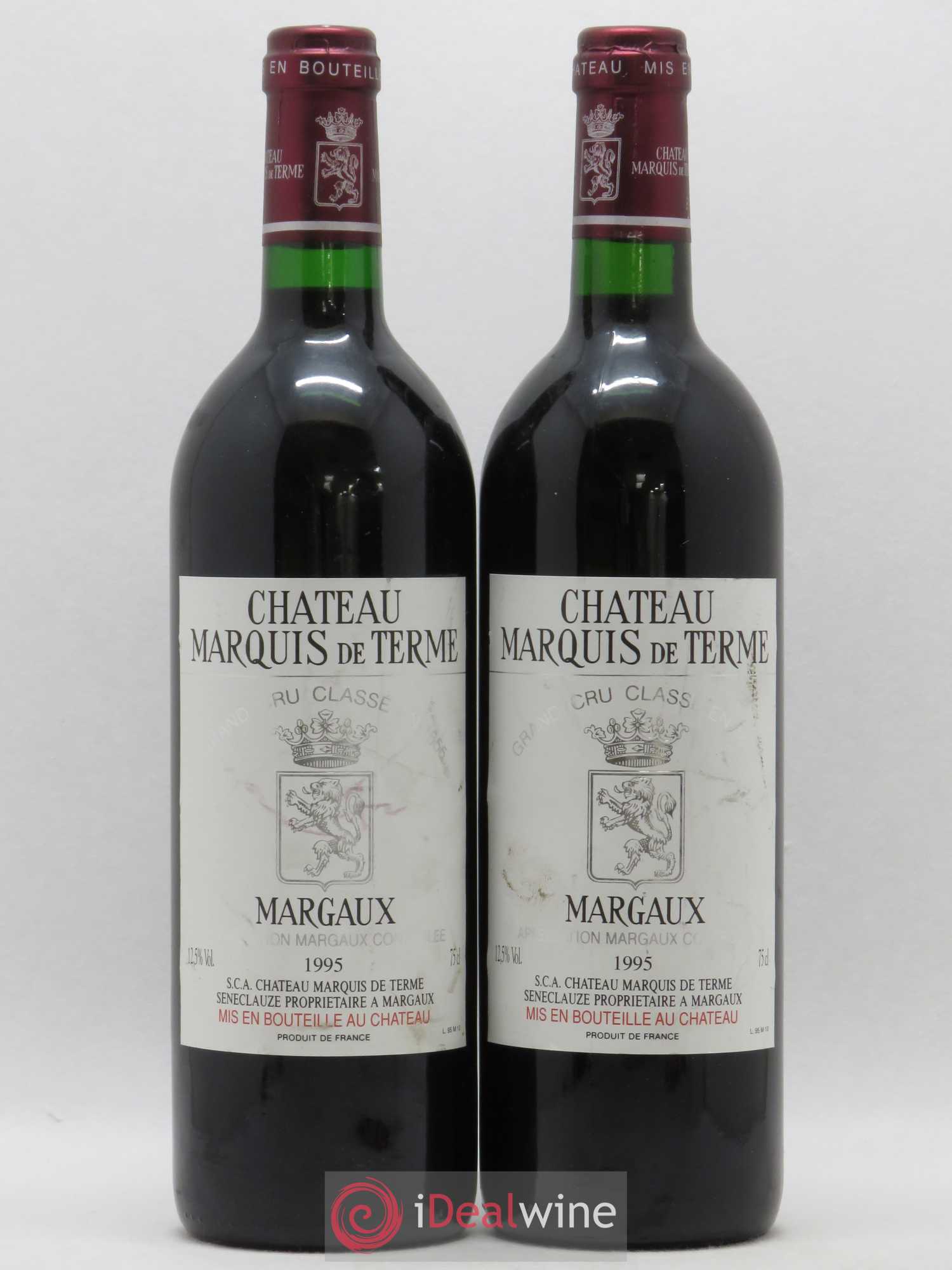 Château Marquis de Terme 4ème Grand Cru Classé 1995 - Lot de 2 bouteilles - 0