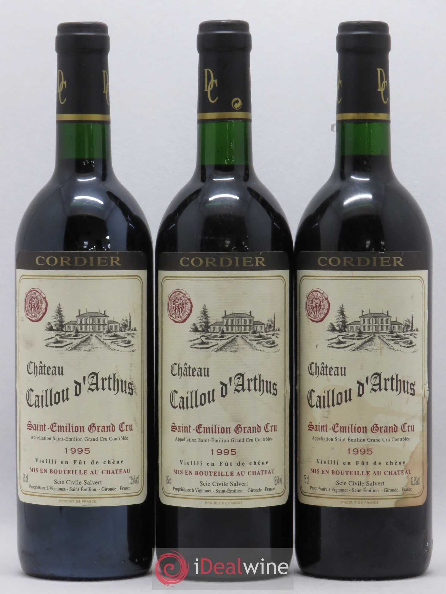 Saint-Émilion Grand Cru Chateau Caillou d'Arthus 1995 - Posten von 3 Flaschen - 0