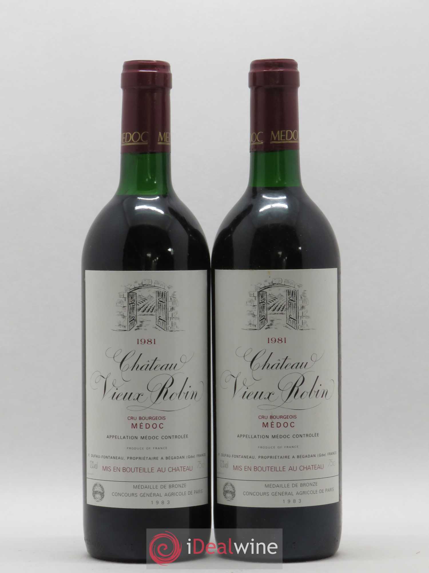 Château Vieux Robin Cru Bourgeois 1981 - Lot de 2 bouteilles - 0