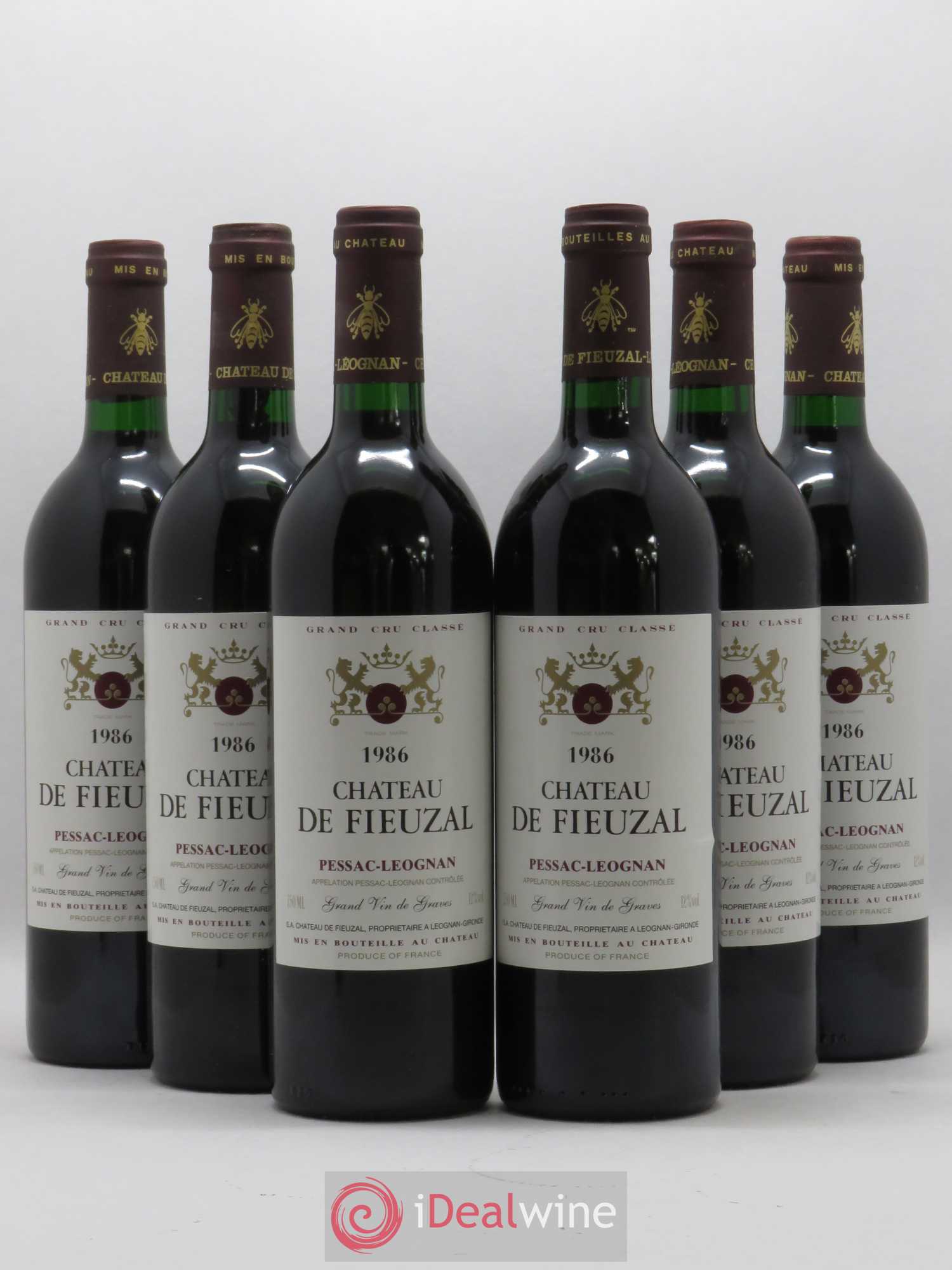 Château de Fieuzal Cru Classé de Graves 1986 - Lot de 6 bouteilles - 0