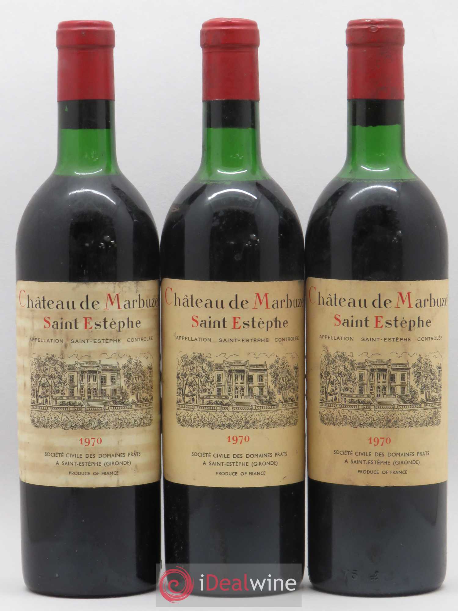 Château de Marbuzet Cru Bourgeois 1970 - Lot de 3 bouteilles - 0