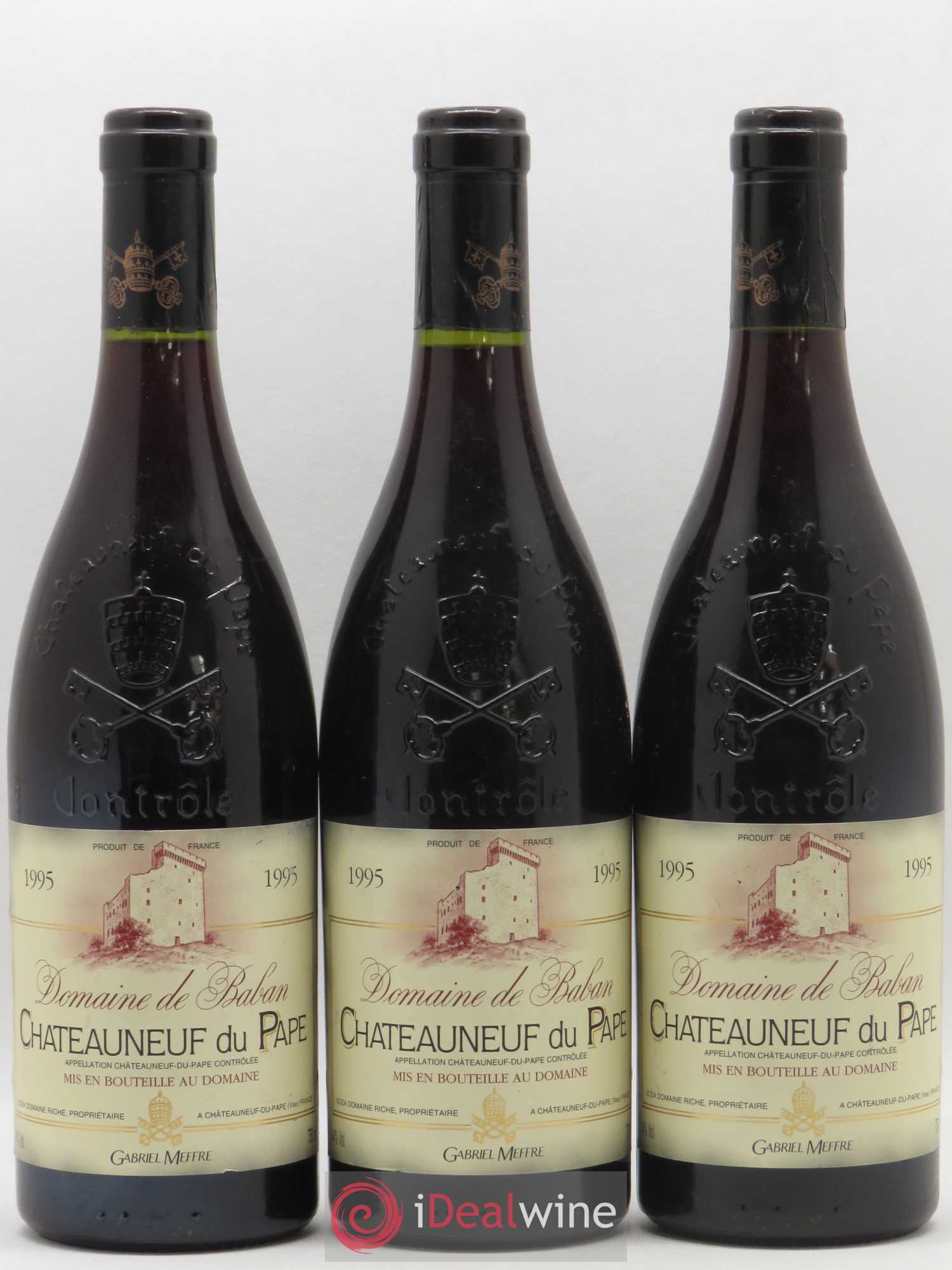 Châteauneuf-du-Pape Domaine de Baban 1995 - Posten von 3 Flaschen - 0