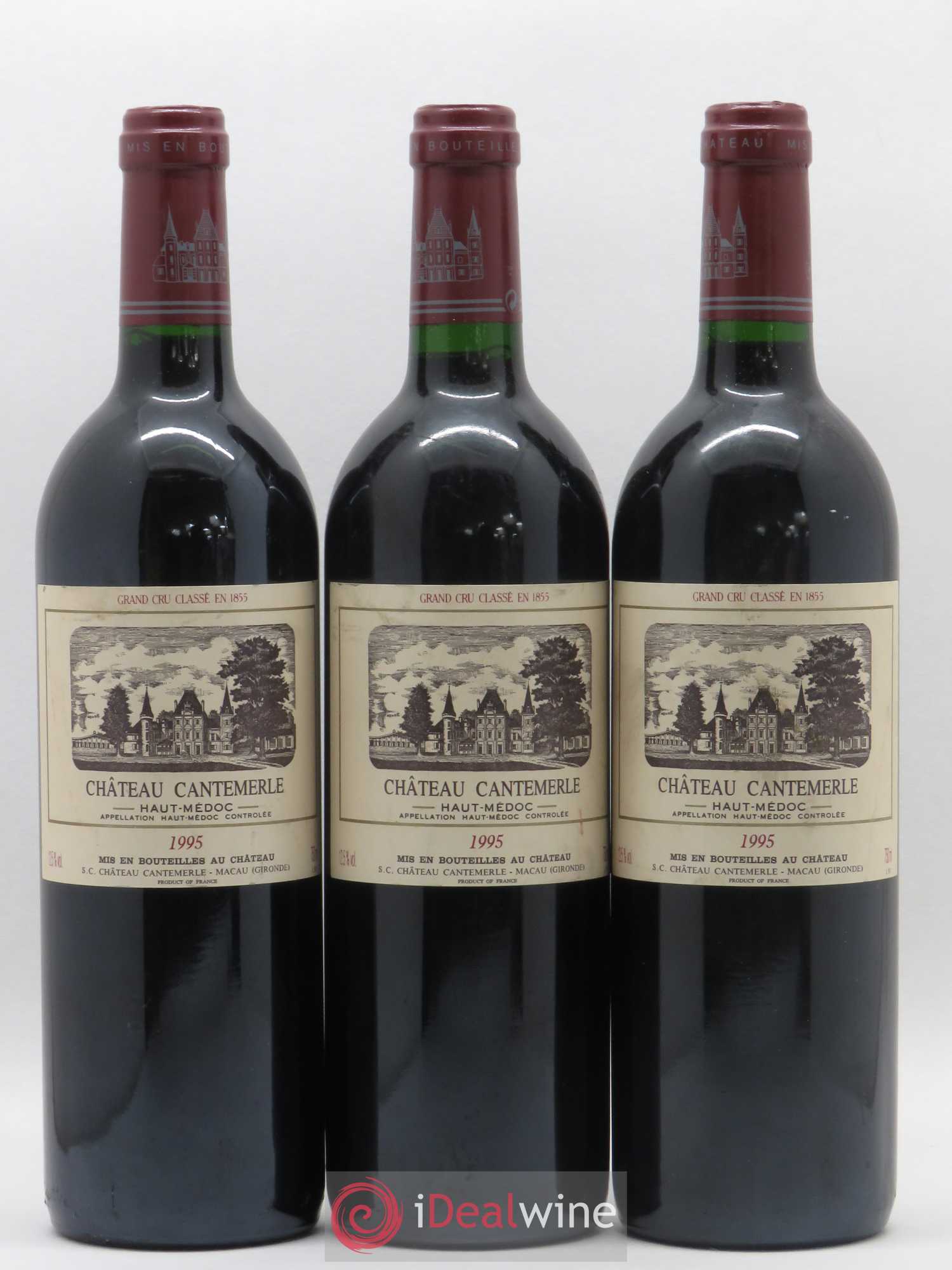 Château Cantemerle 5ème Grand Cru Classé 1995 - Lot de 3 bouteilles - 0