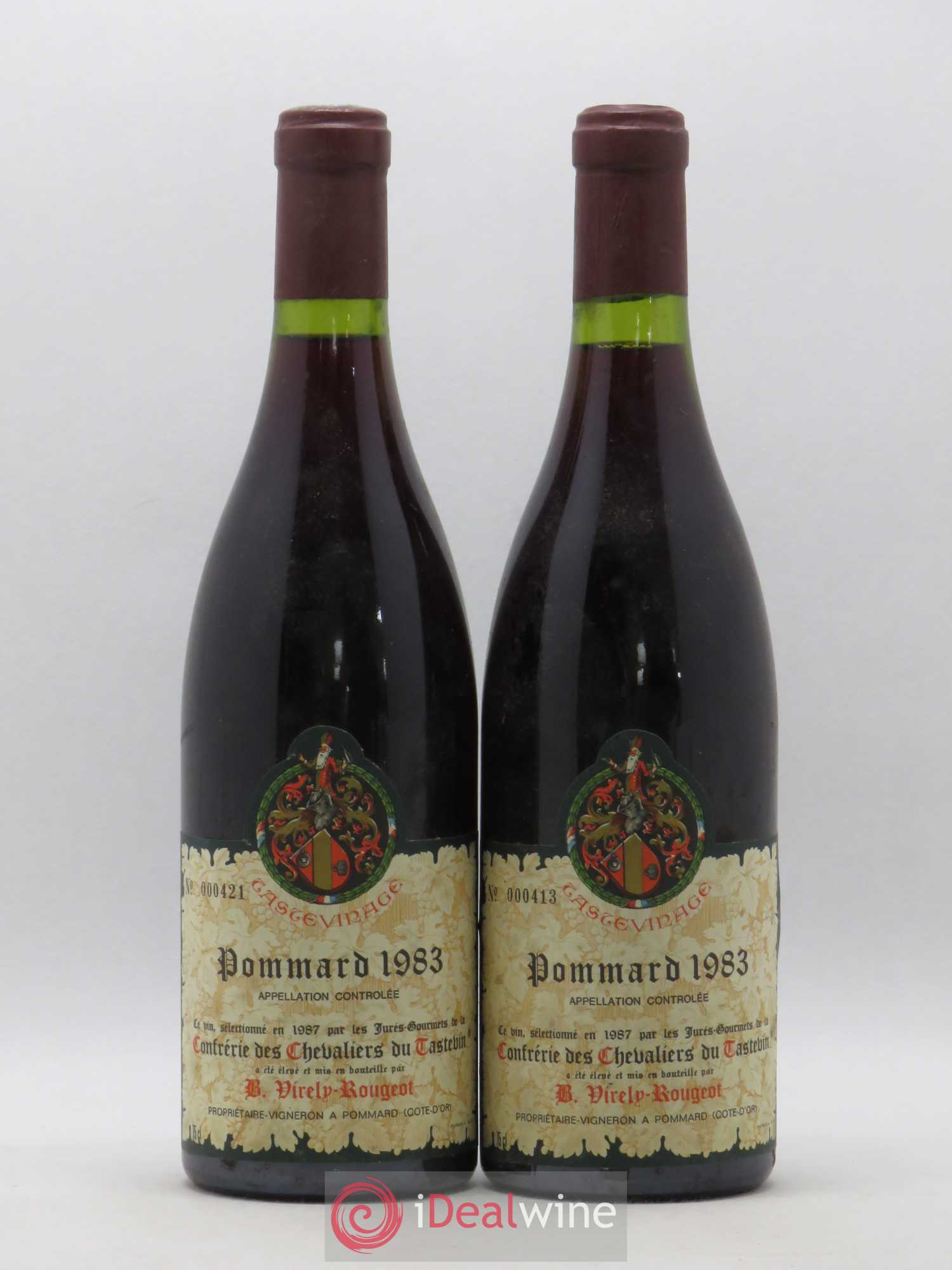 Pommard Virely- Rougeot Confrérie des Chevaliers du Tastevin 1983 - Posten von 2 Flaschen - 0