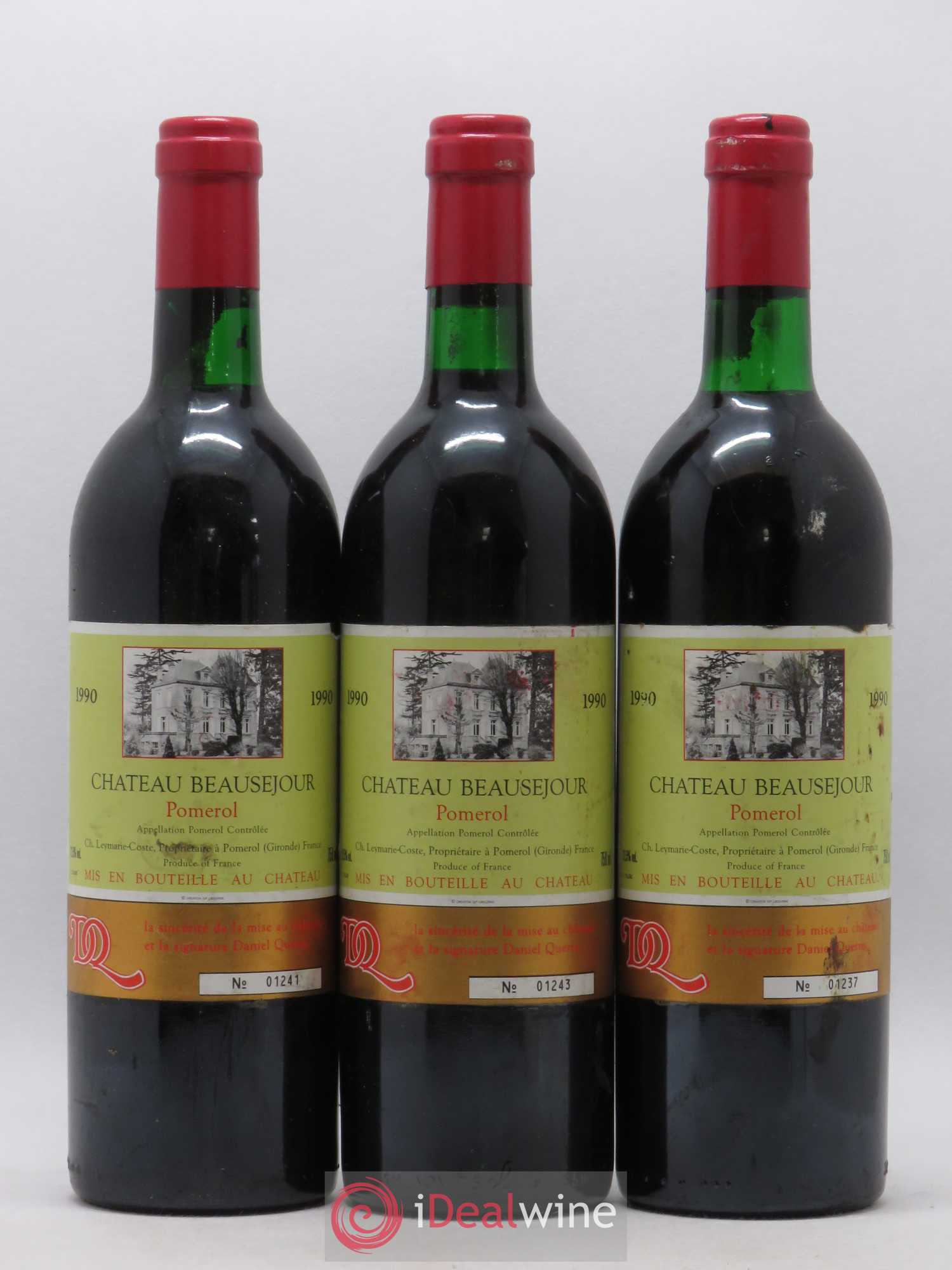 Pomerol Château Beausejour (sans prix de réserve) 1990 - Posten von 3 Flaschen - 0