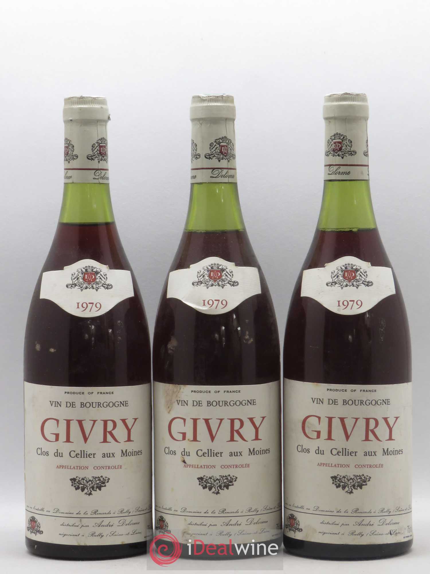 Givry Clos du Cellier Aux Moines André Delorme 1979 - Posten von 3 Flaschen - 0