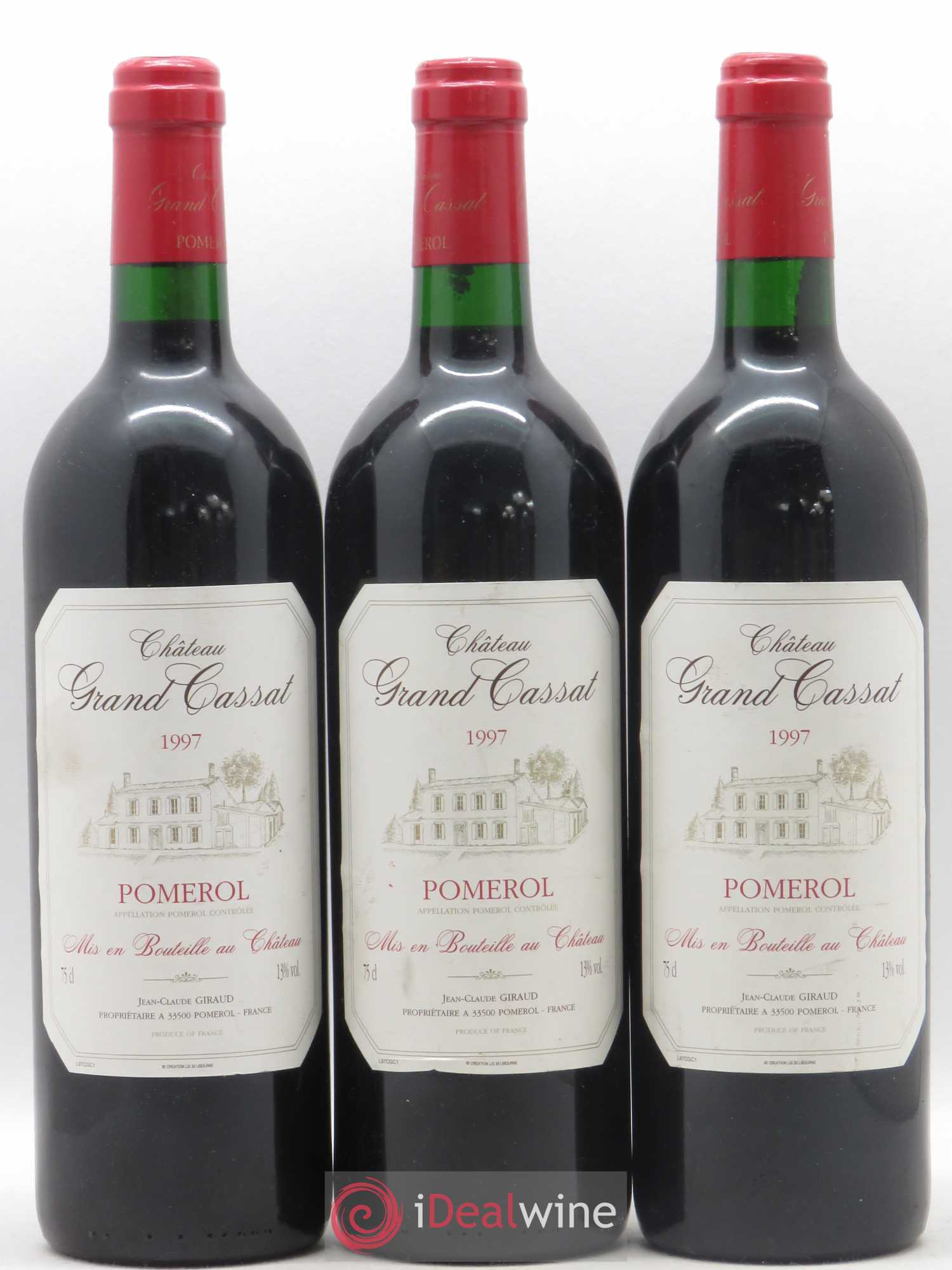 Pomerol Château Grand Cassat 1997 - Posten von 3 Flaschen - 0