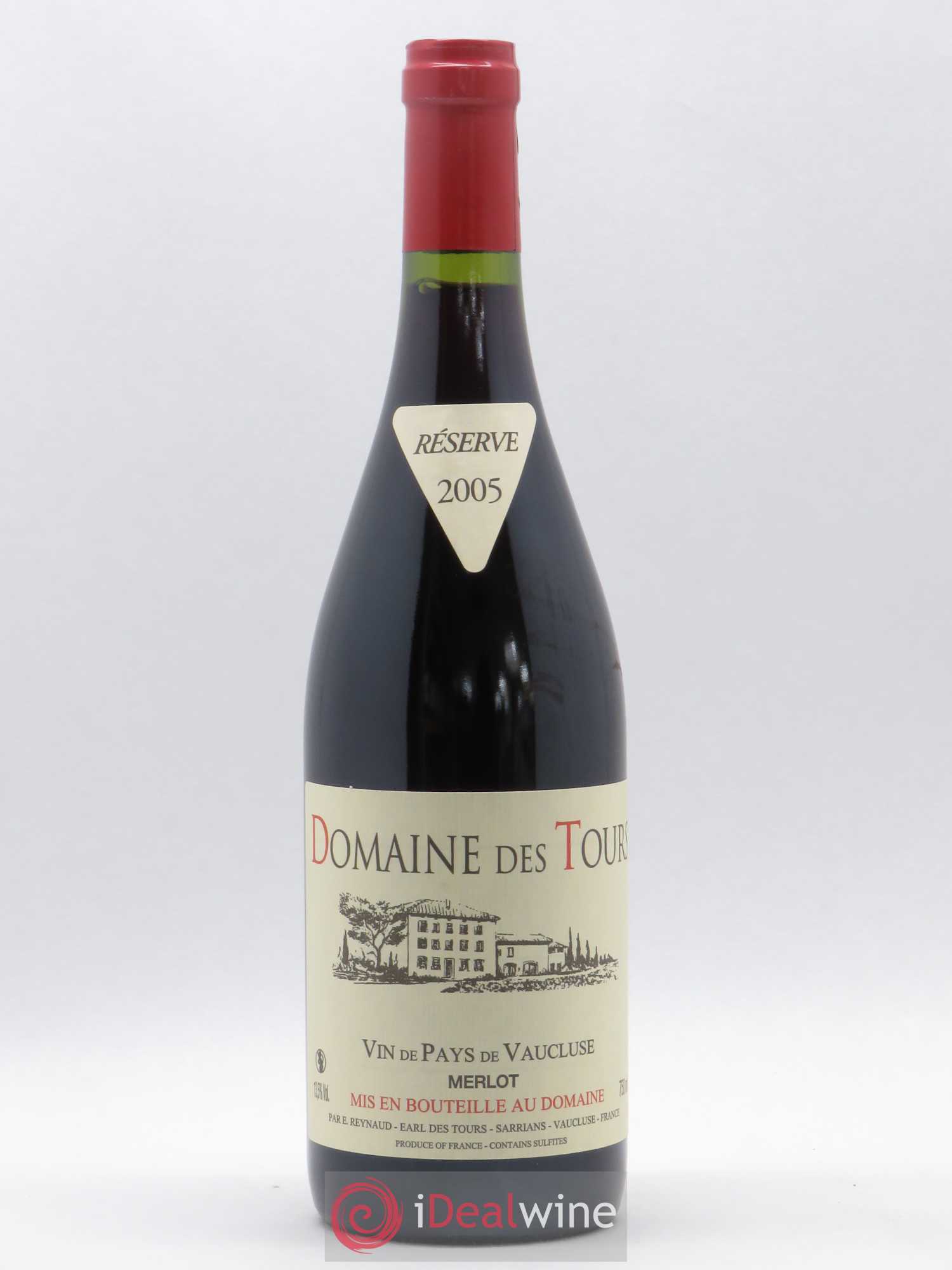 Vaucluse Domaine des Tours Merlot Emmanuel Reynaud 2005 - Lot de 1 bouteille - 0