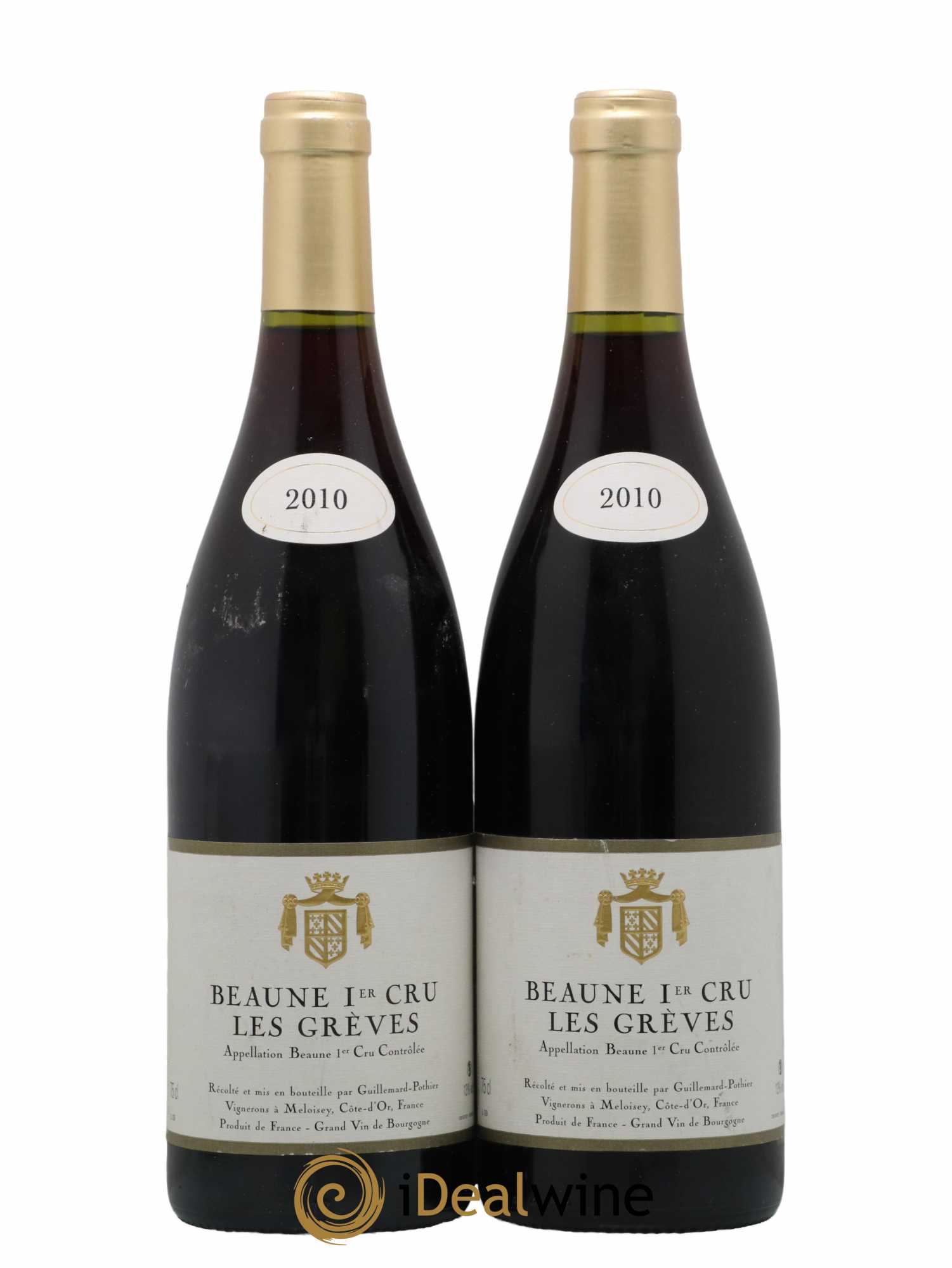 Beaune 1er Cru Les Grèves Guillemard Pothier 2010 - Lot de 2 bouteilles - 0
