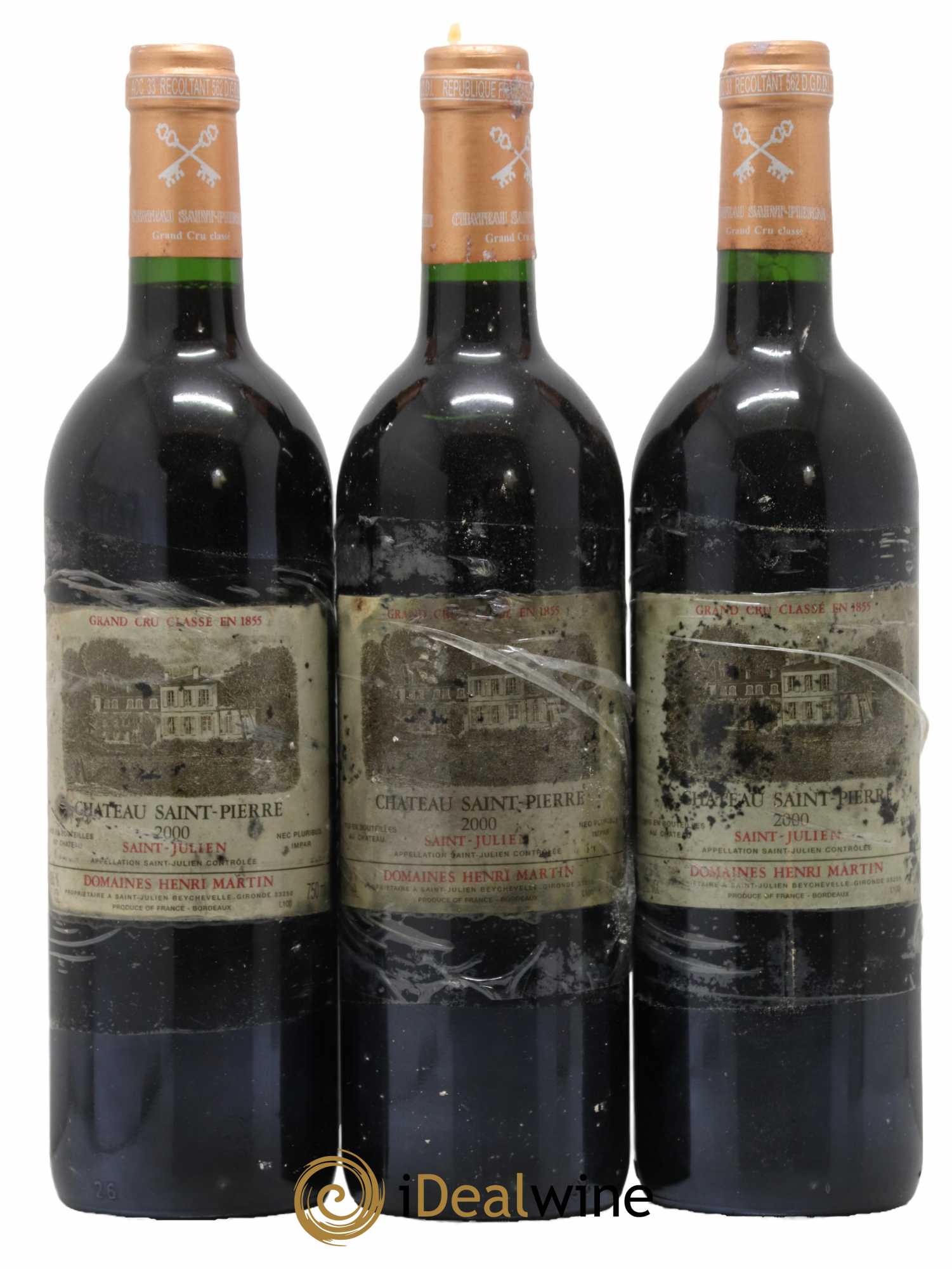Château Saint-Pierre 4ème Grand Cru Classé 2000 - Lot de 3 bouteilles - 0