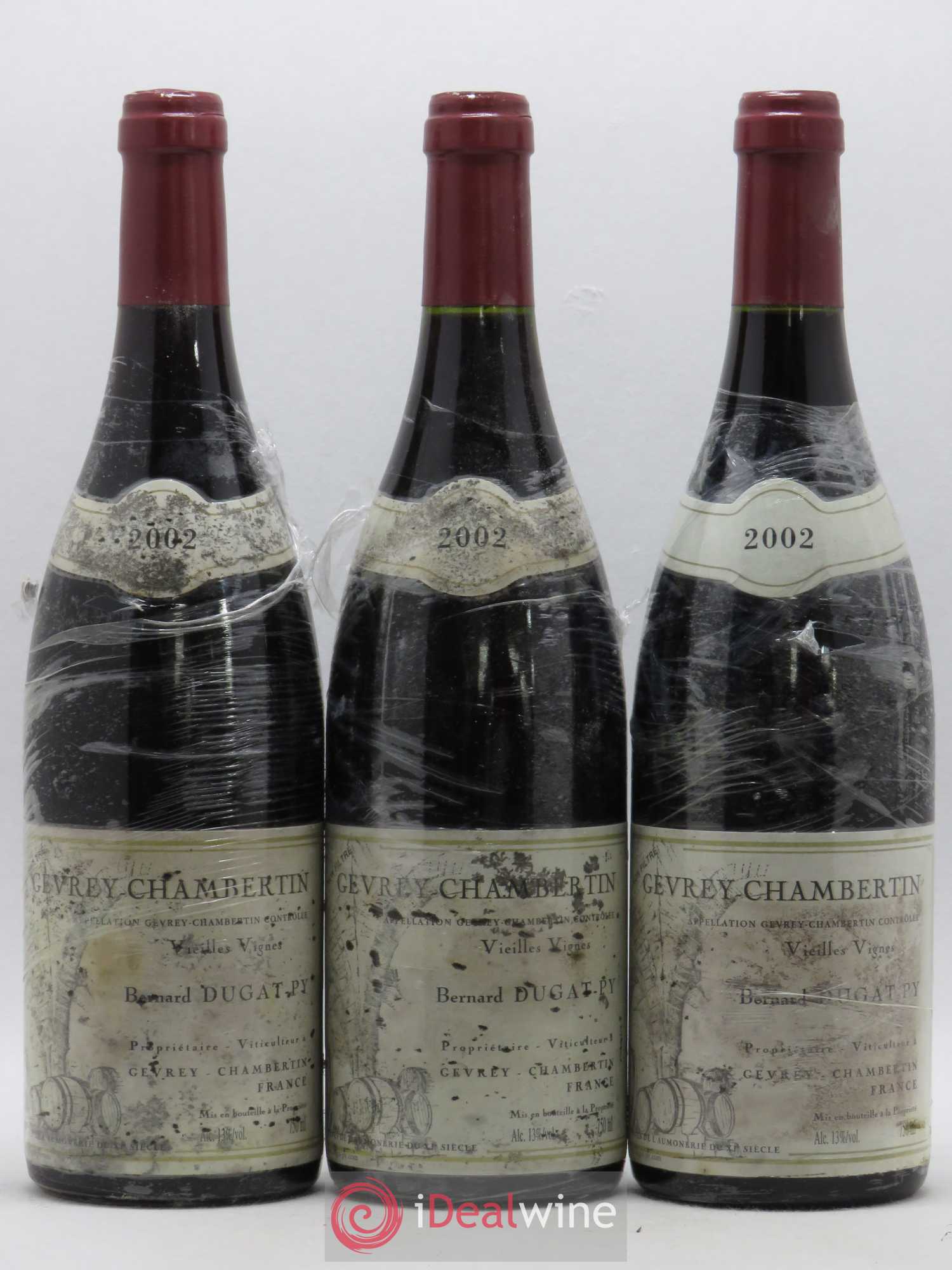 Gevrey-Chambertin Vieilles Vignes Dugat-Py 2002 - Lot de 3 bouteilles - 0