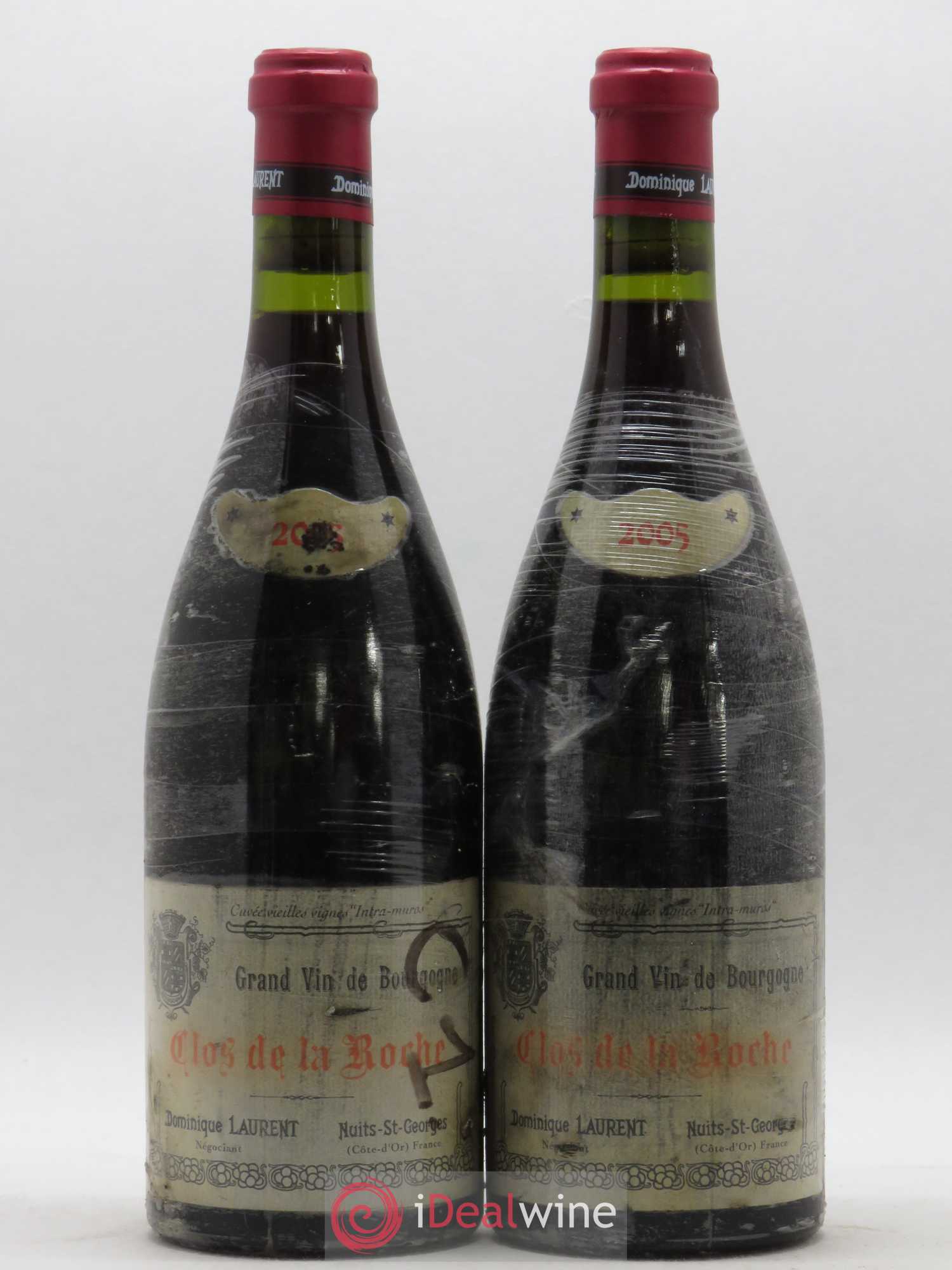 Clos de la Roche Grand Cru Vieilles vignes Intra-muros Dominique Laurent 2005 - Lot de 2 bouteilles - 0