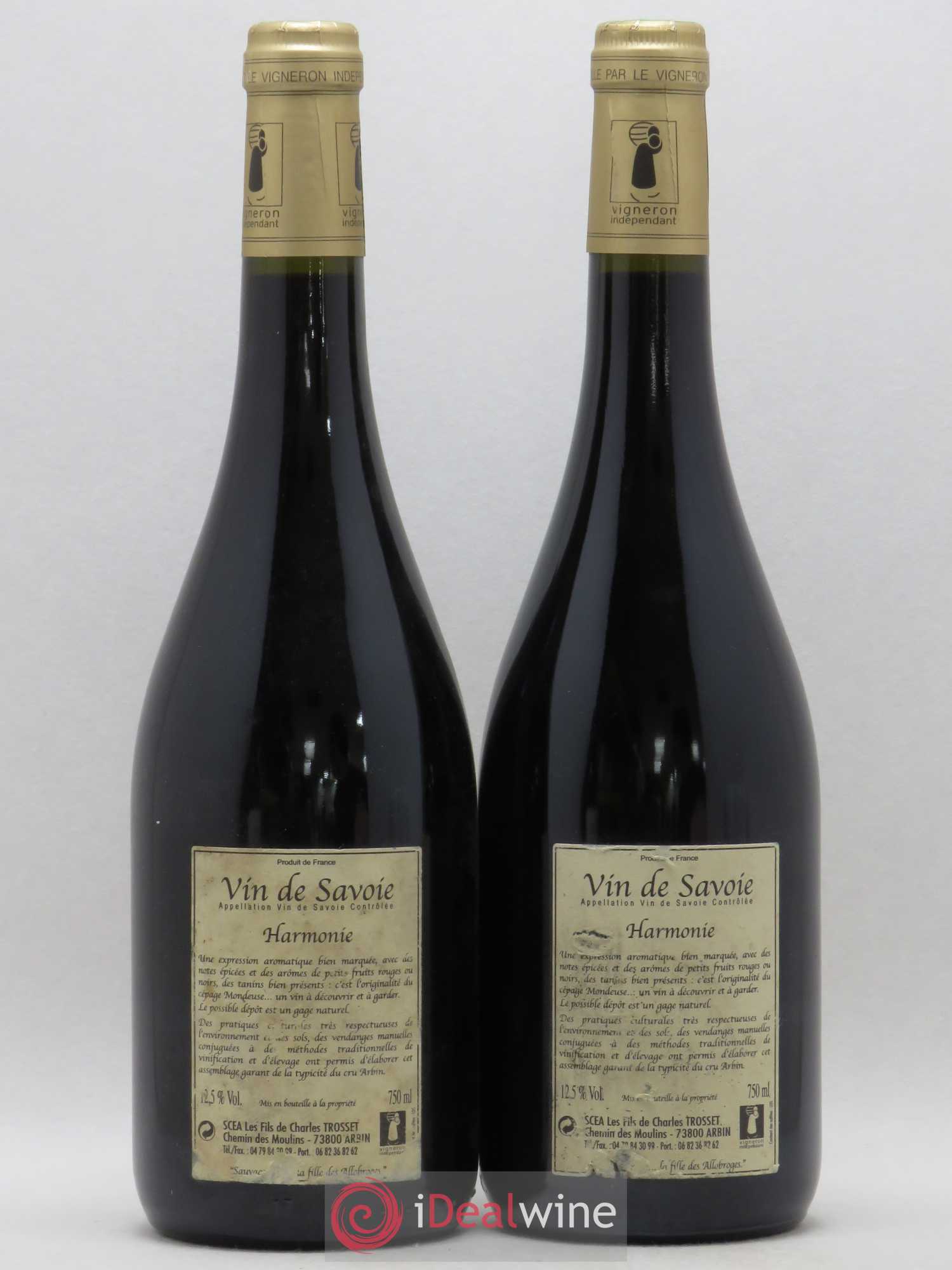 Vin de Savoie Arbin Harmonie Trosset Mondeuse 2005 - Lot de 2 bouteilles - 1
