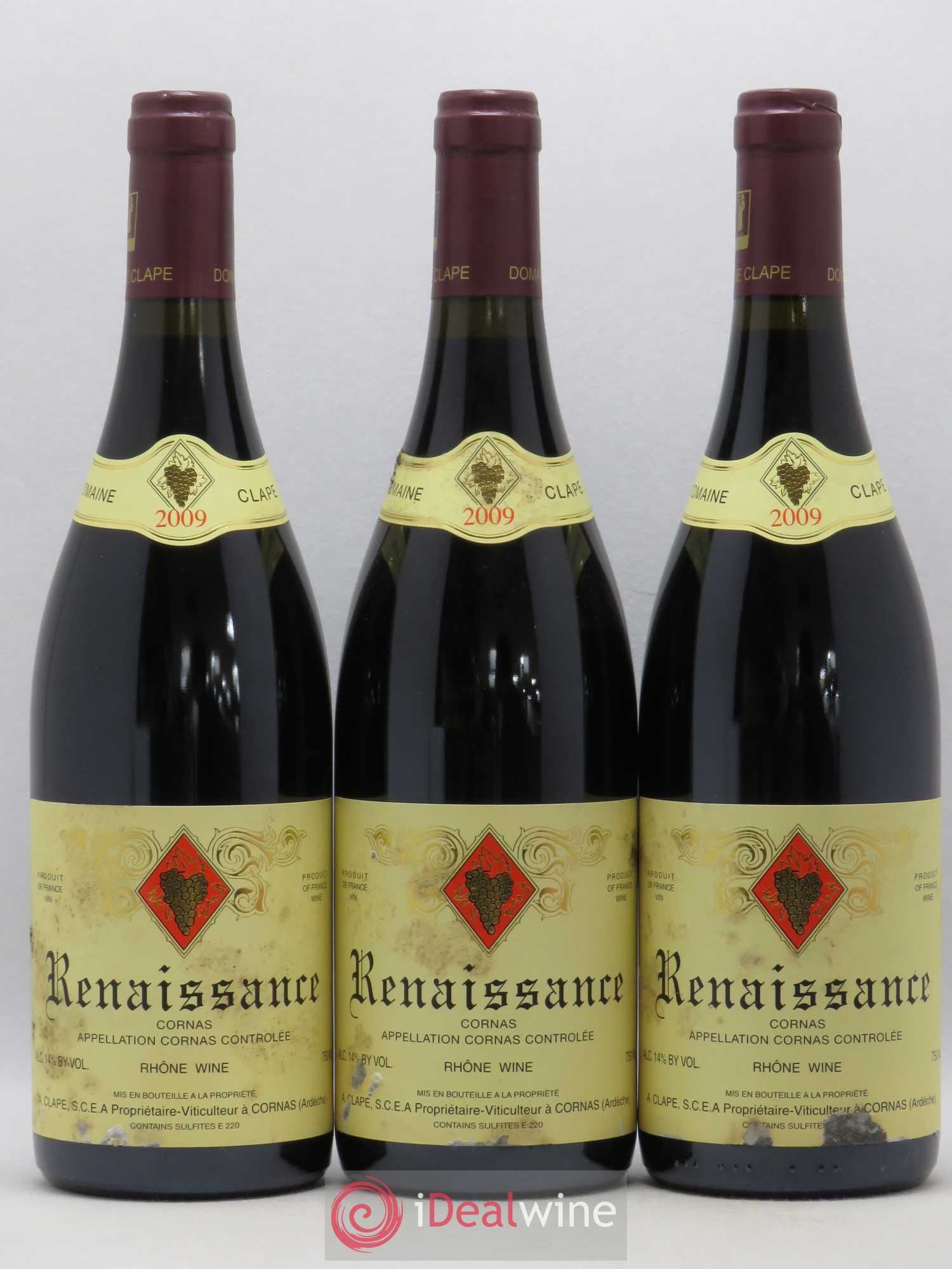 Cornas Renaissance Auguste Clape 2009 - Lot de 3 bouteilles - 0