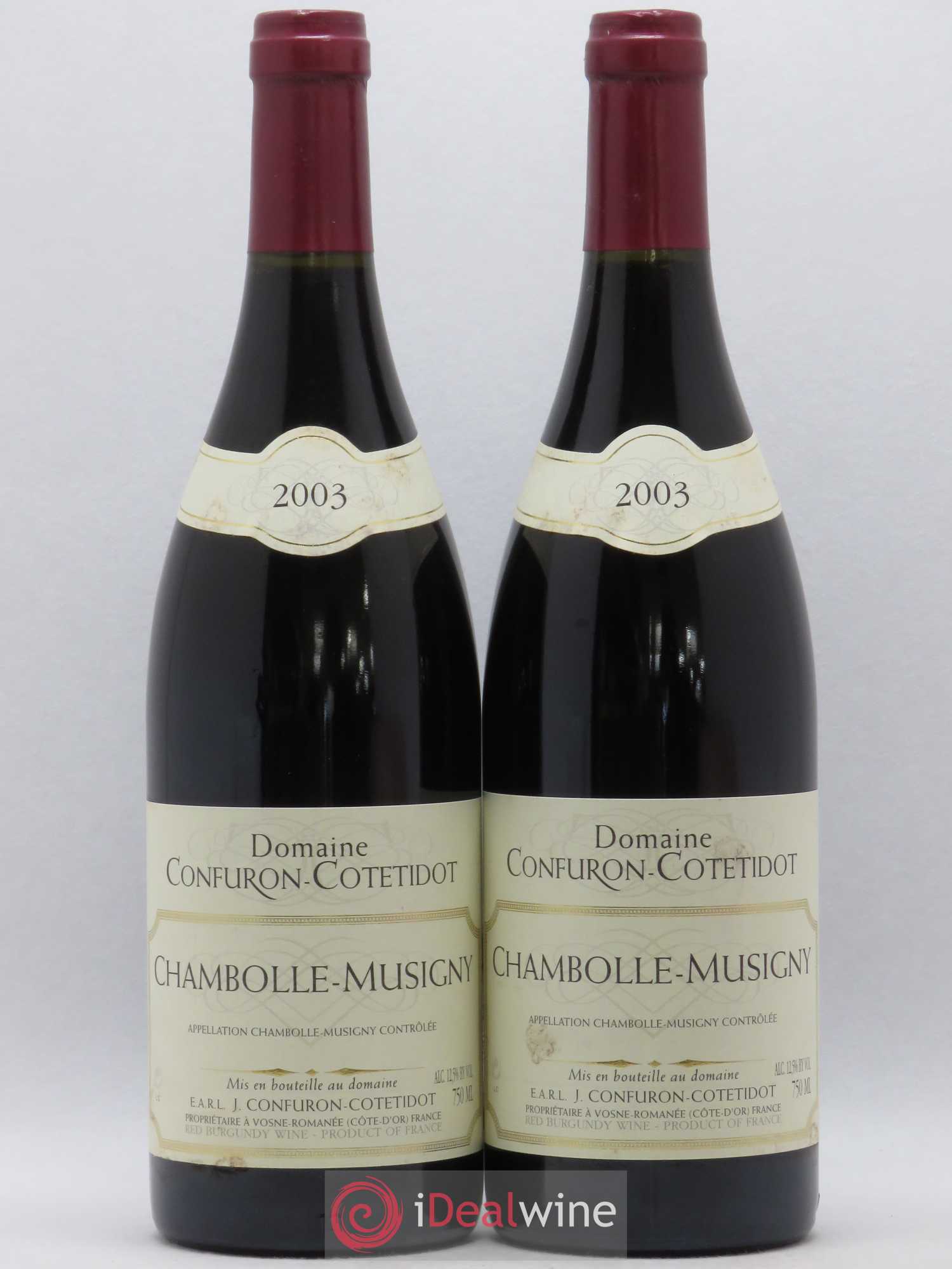 Chambolle-Musigny Confuron-Cotetidot 2003 - Lot de 2 bouteilles - 0
