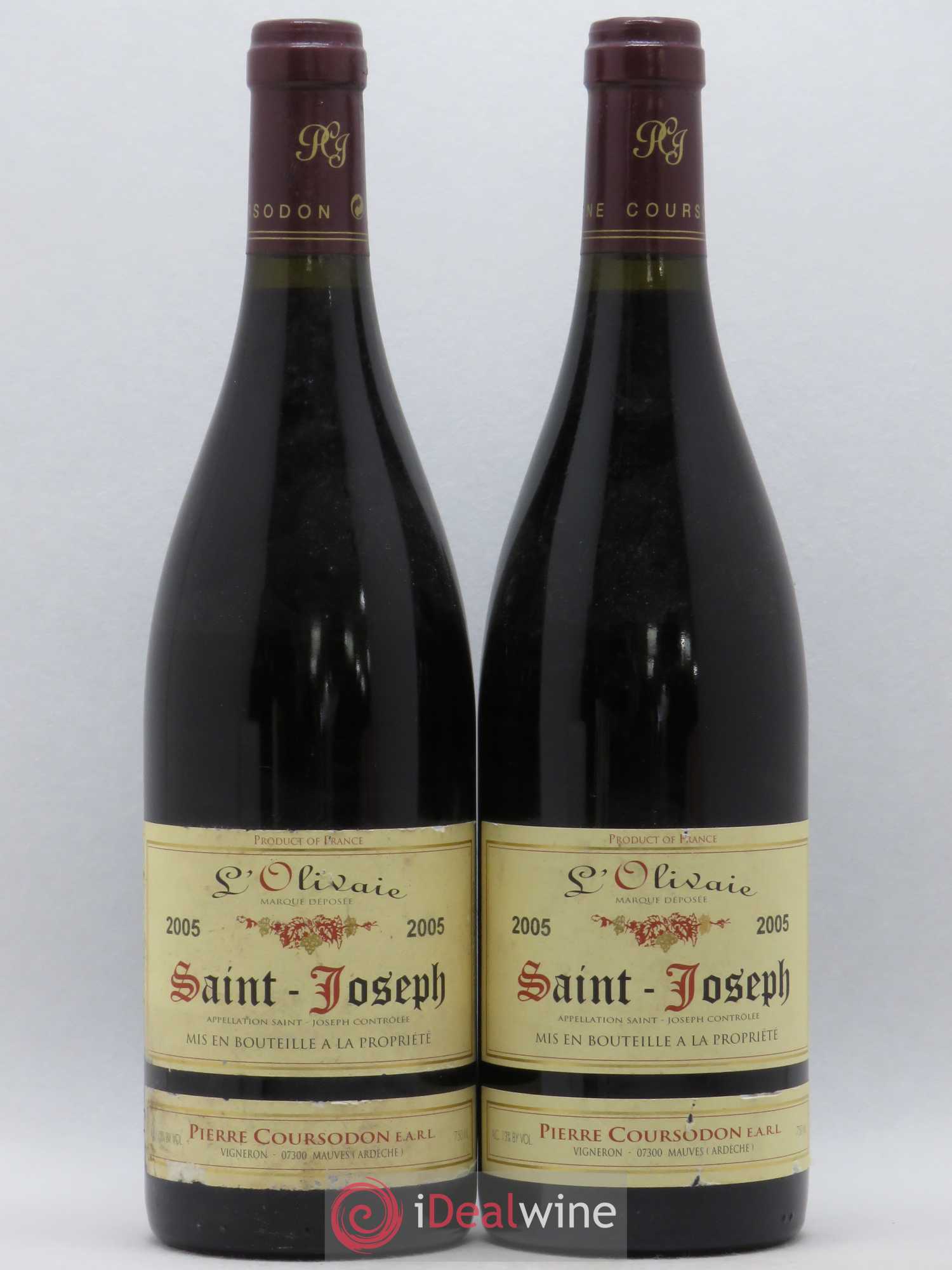 Saint-Joseph L'Olivaie Pierre et Jérôme Coursodon 2005 - Lot de 2 bouteilles - 0