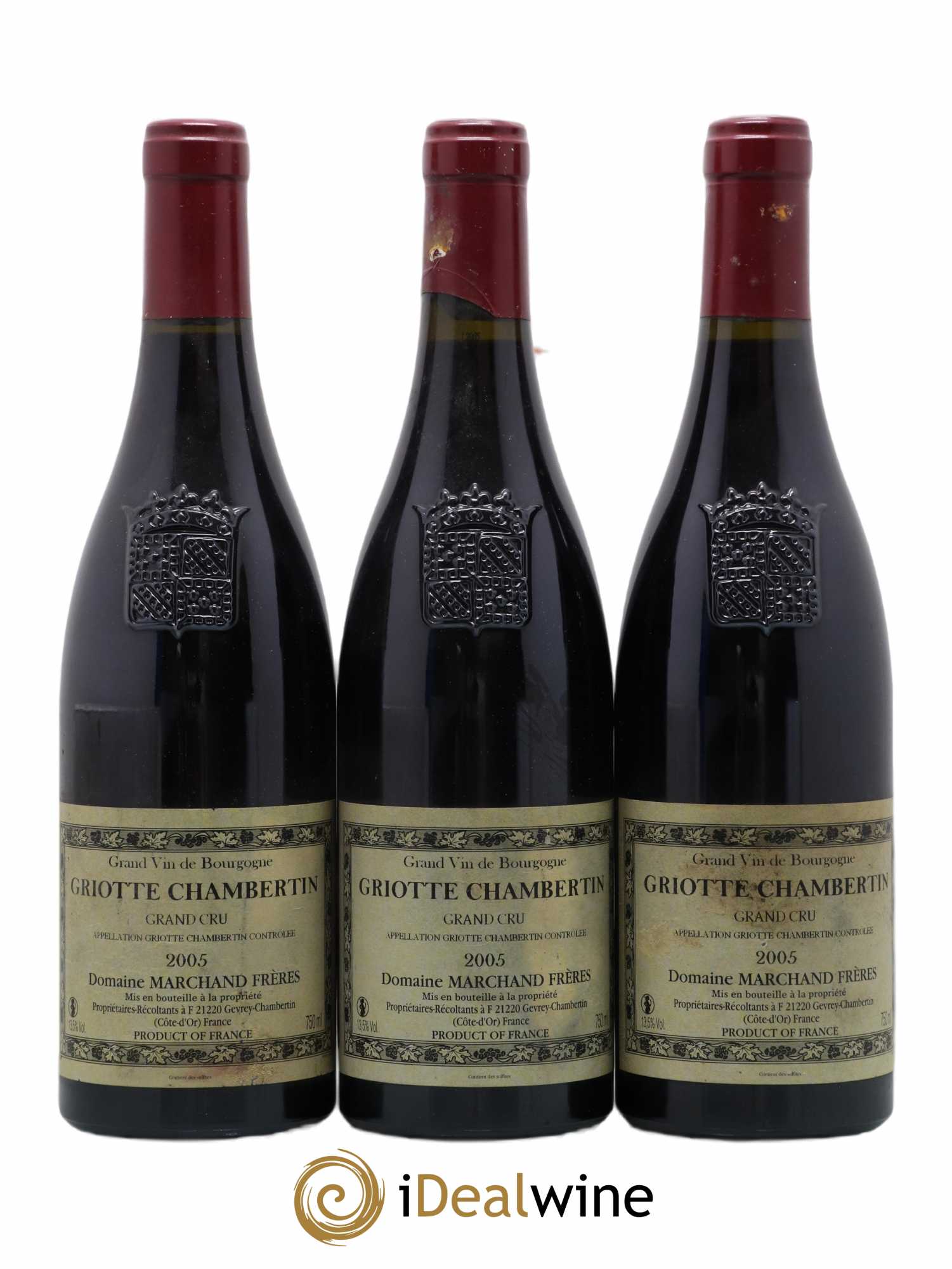 Griotte-Chambertin Grand Cru Marchand Frères 2005 - Lot de 3 bouteilles - 0